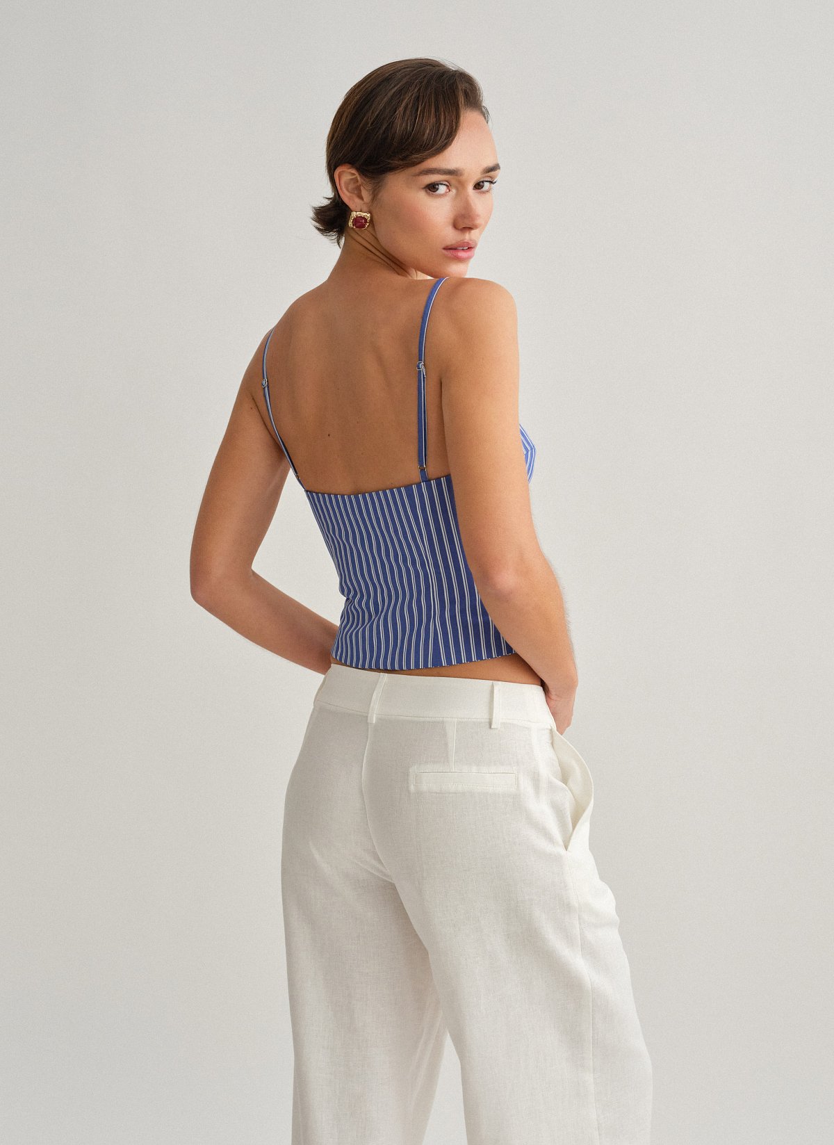 Striped top with buttons-6