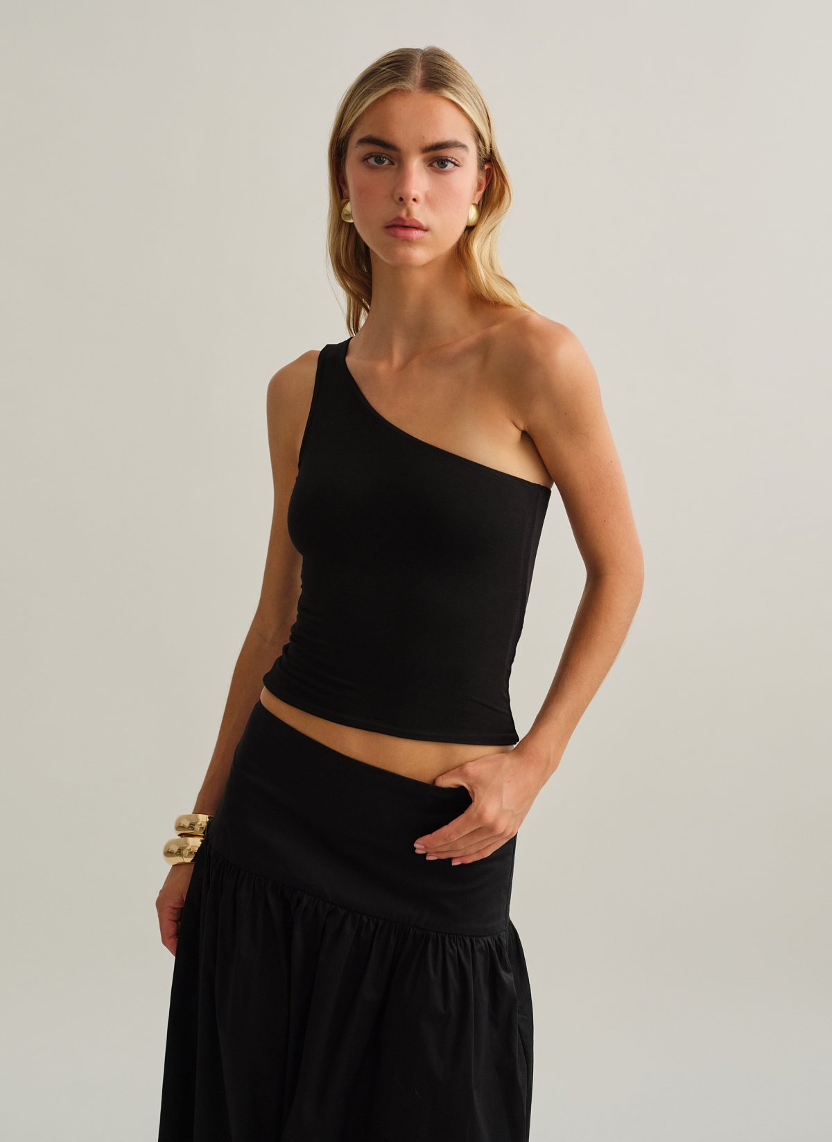 Γυναικεία μπλούζα one-shoulder bamboo