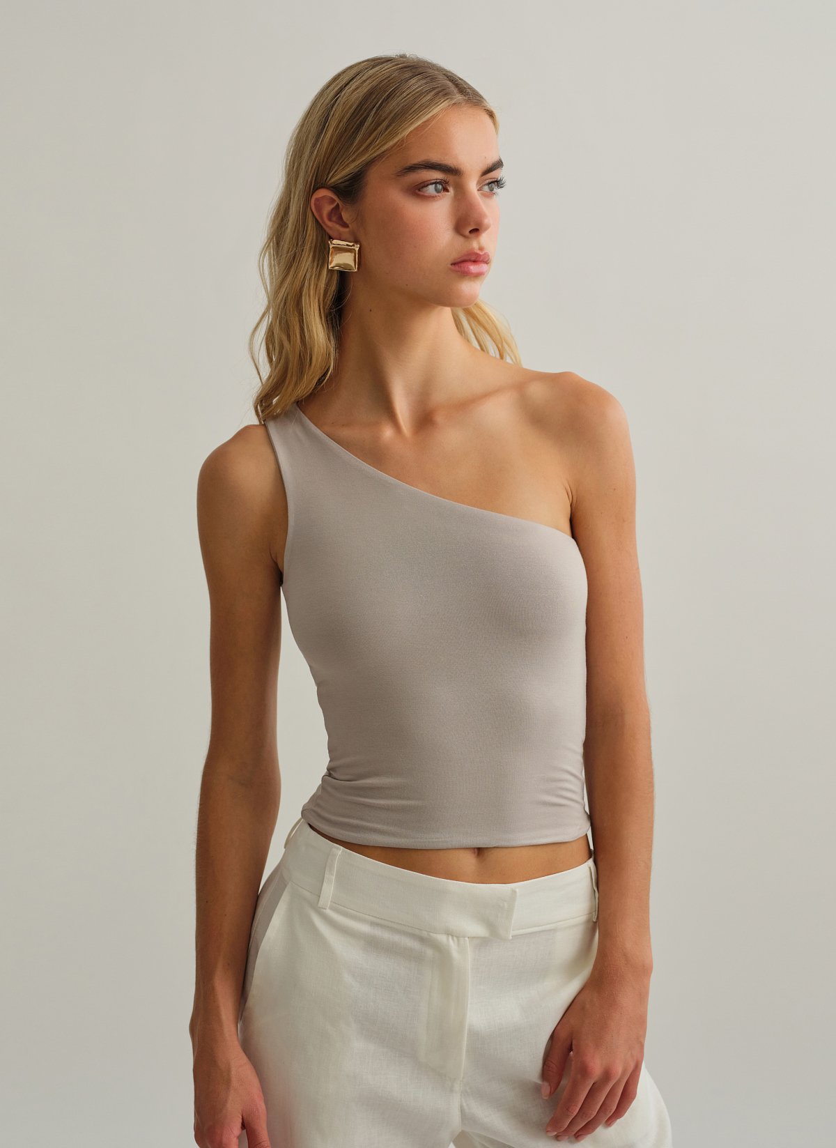 Γυναικεία μπλούζα one-shoulder bamboo