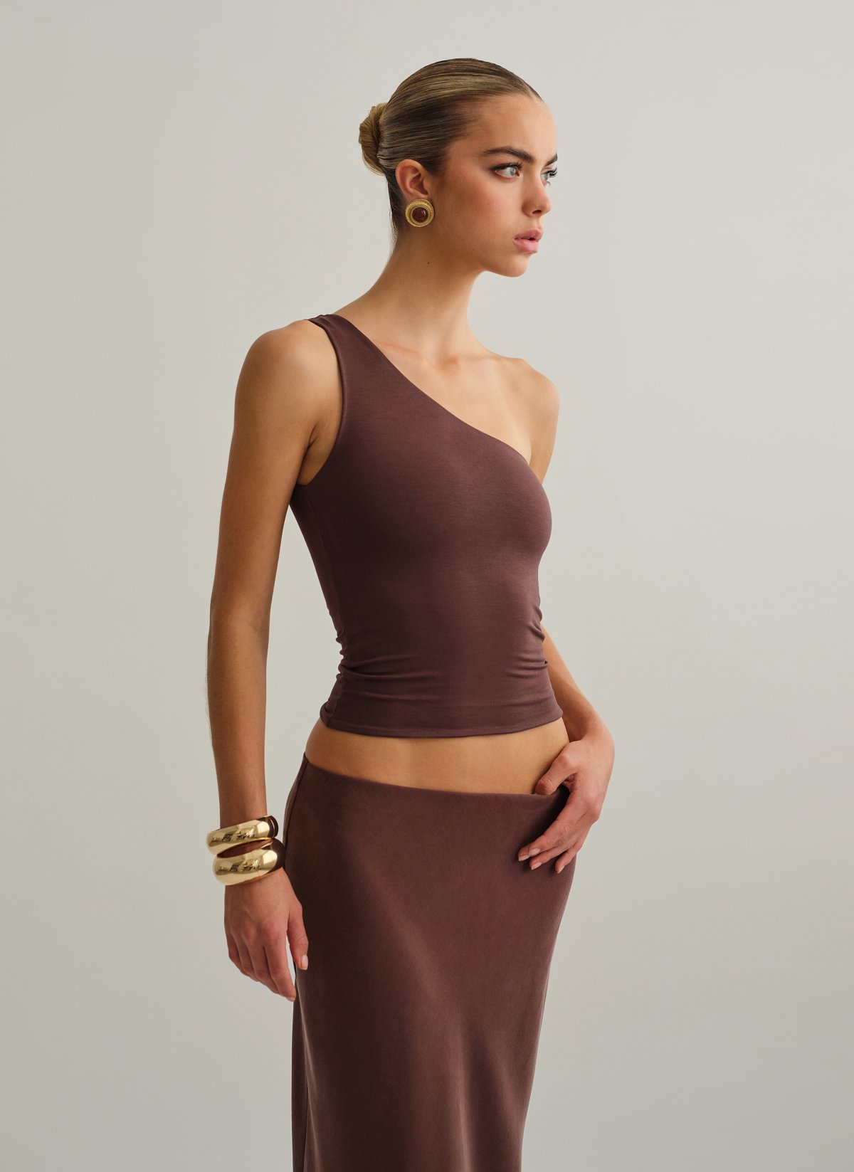 Γυναικεία μπλούζα one-shoulder bamboo