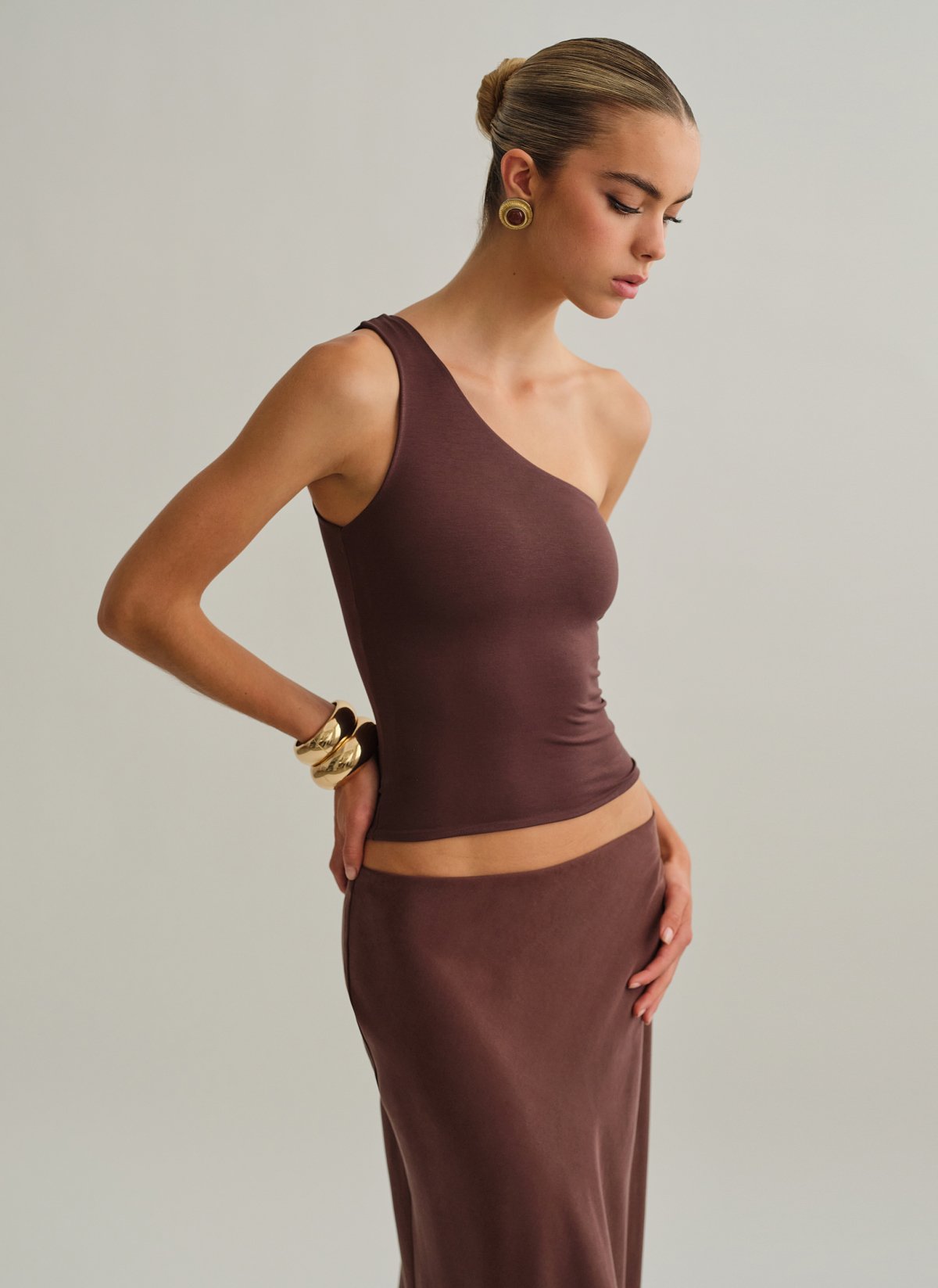 Γυναικεία μπλούζα one-shoulder bamboo