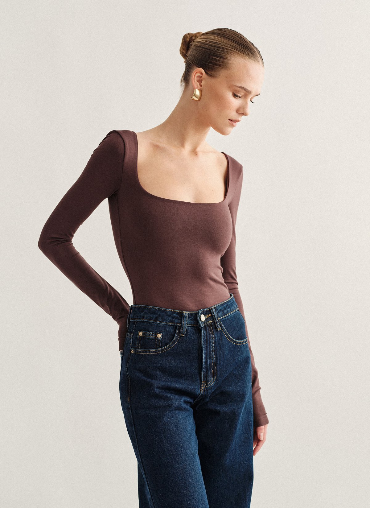 Γυναικείο μακρυμάνικο κορμάκι bamboo