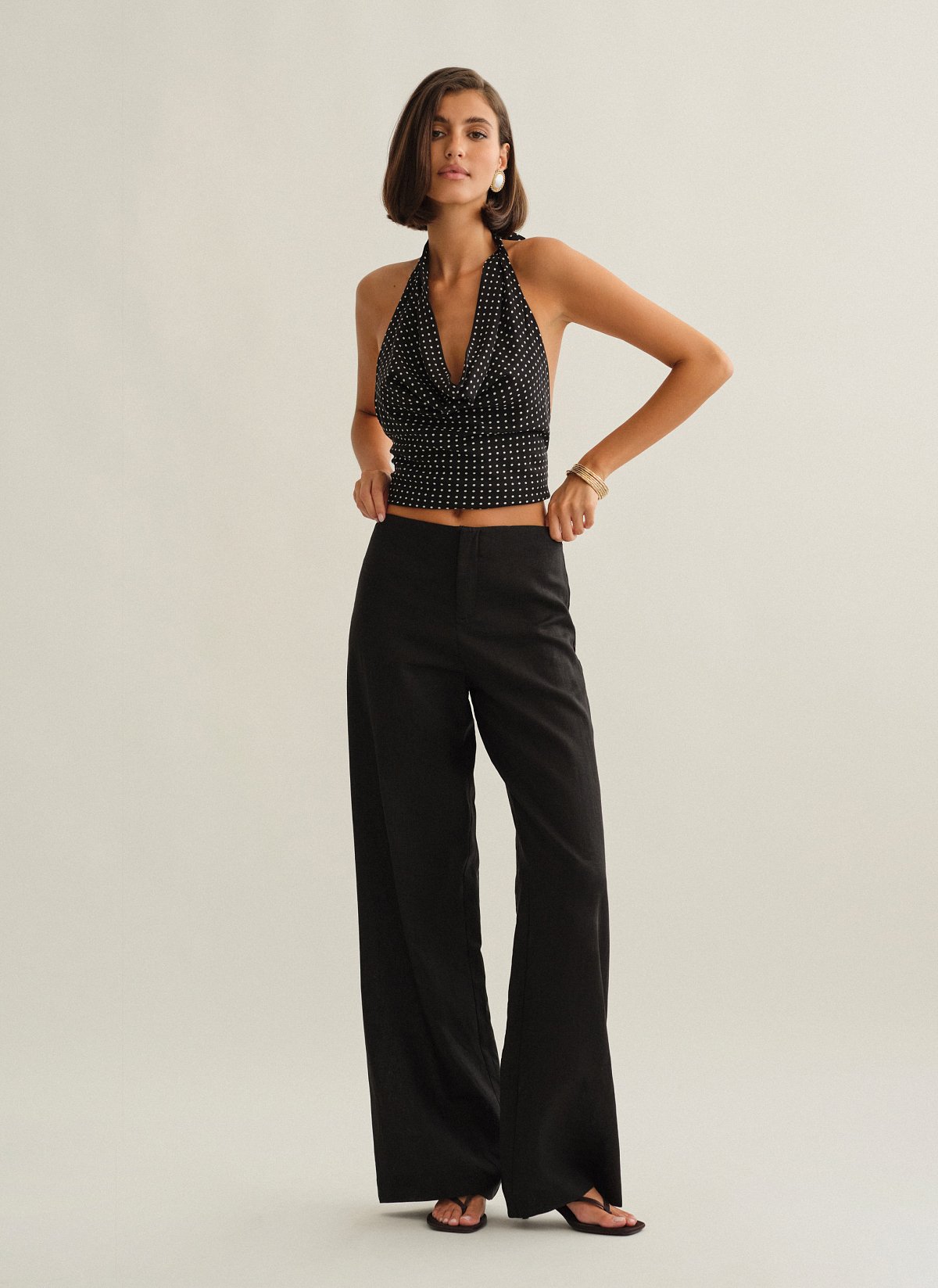 Γυναικείο λινό ίσιο παντελόνι