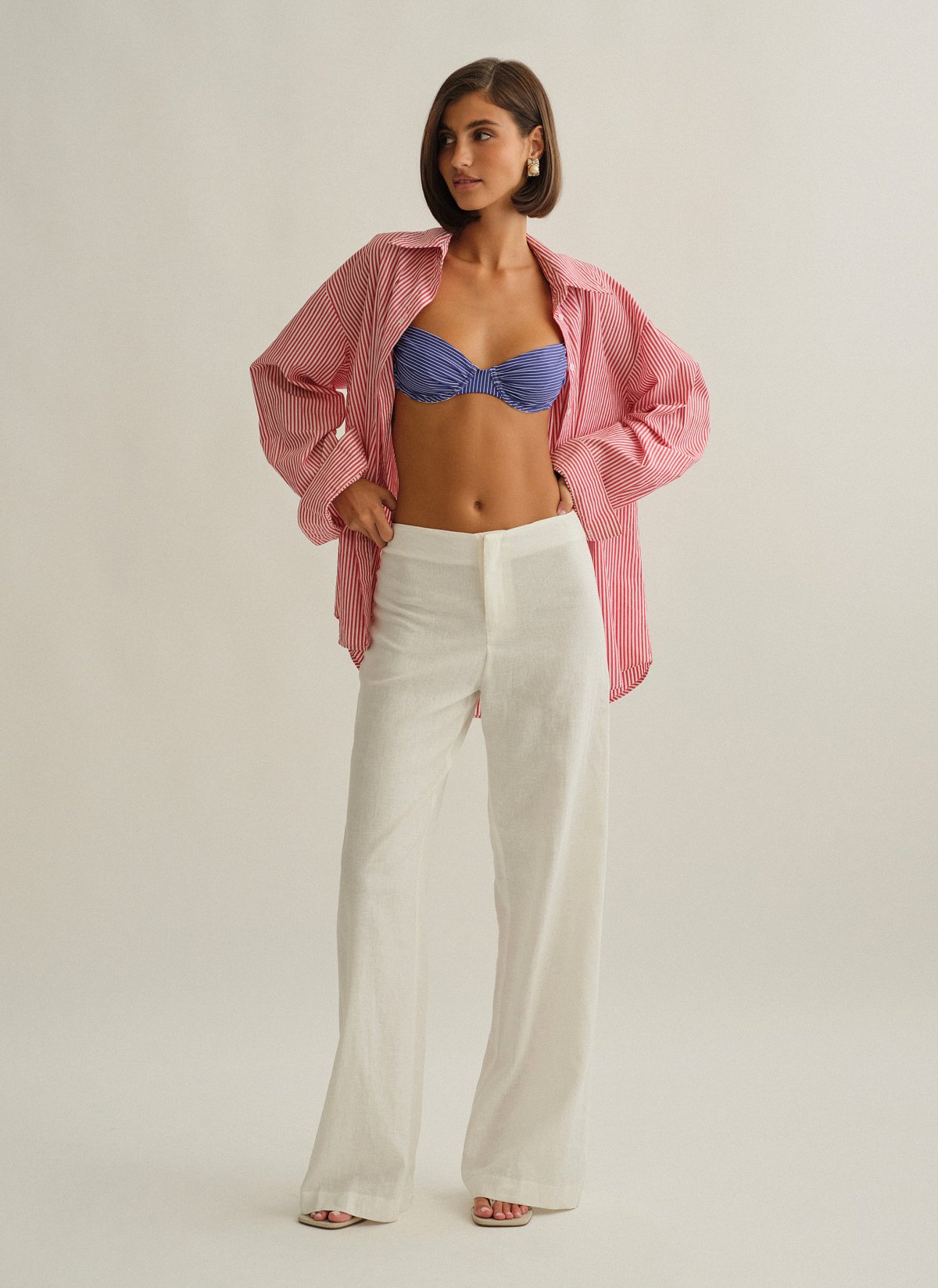 Γυναικείο λινό ίσιο παντελόνι