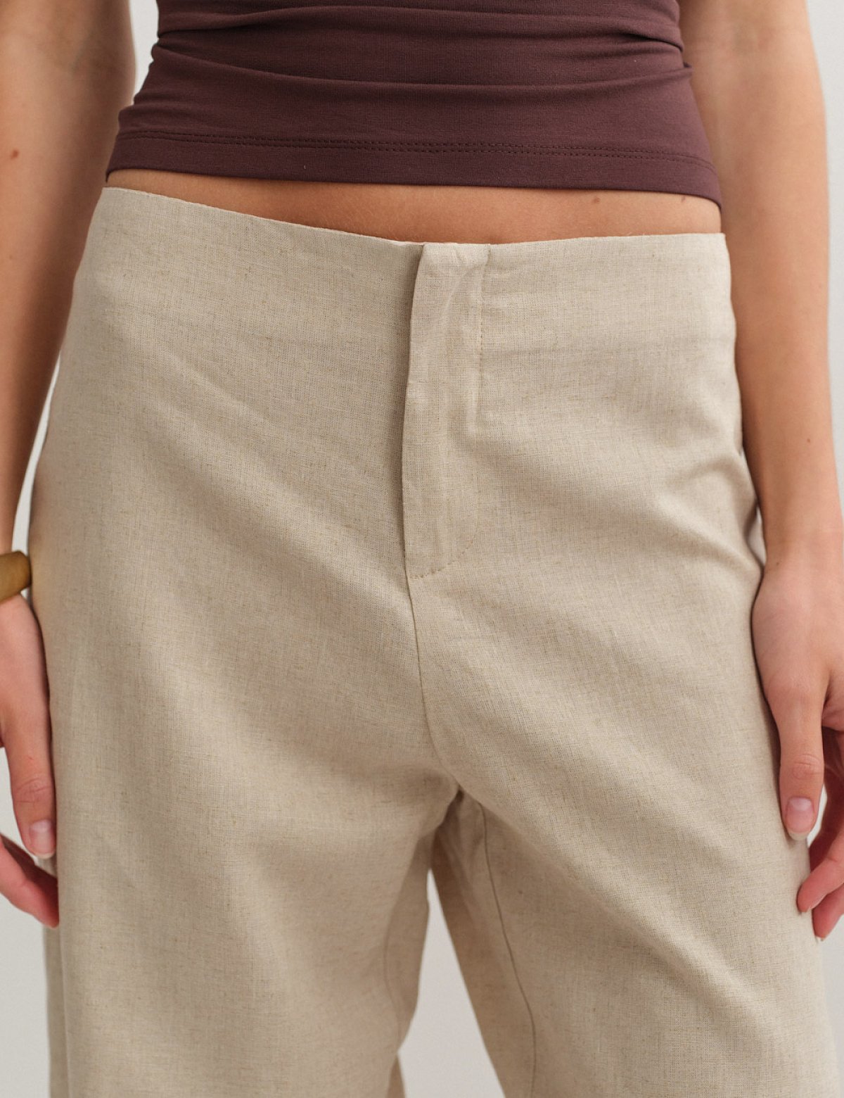 Γυναικείο λινό ίσιο παντελόνι