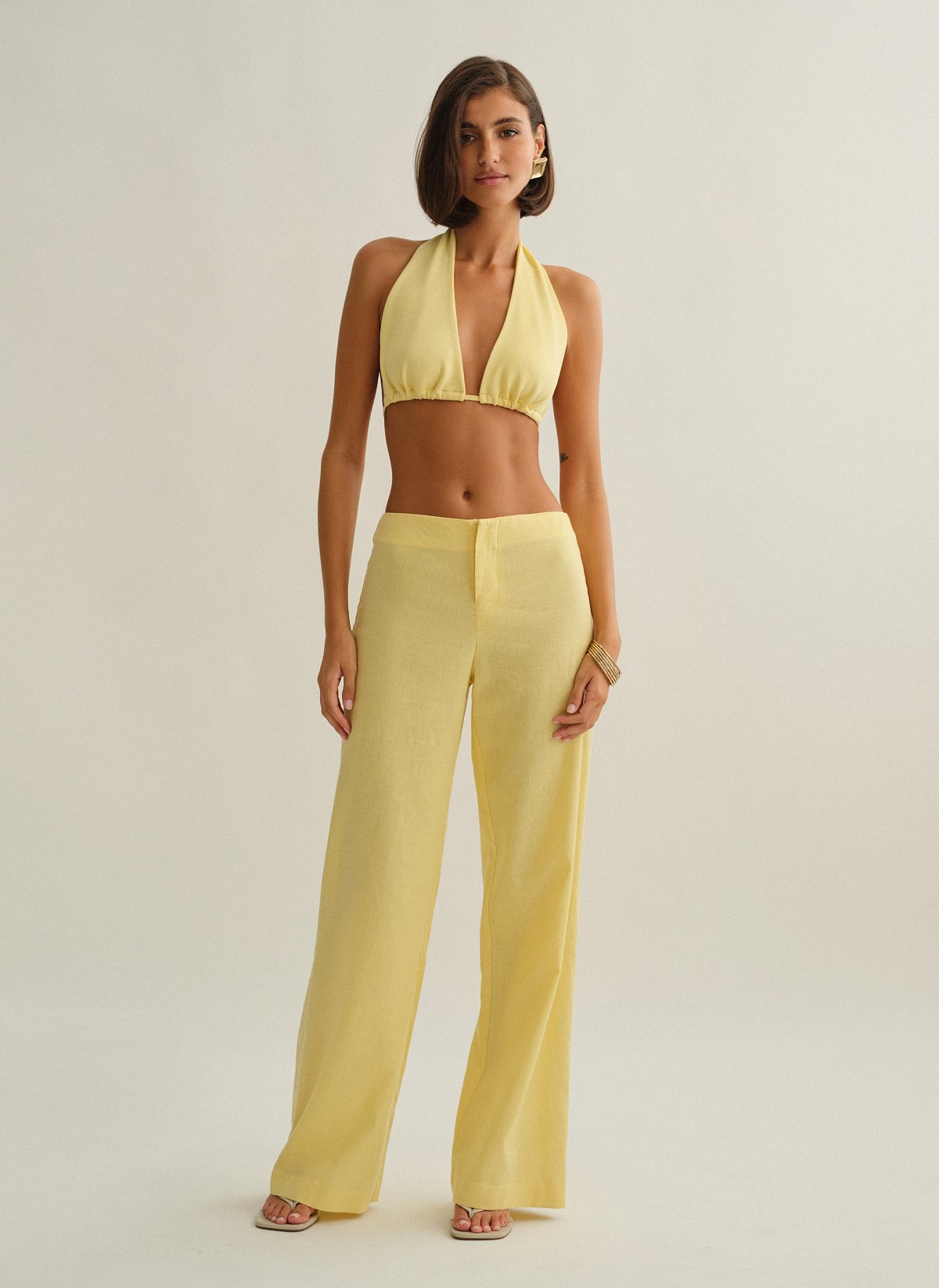 Γυναικείο λινό ίσιο παντελόνι