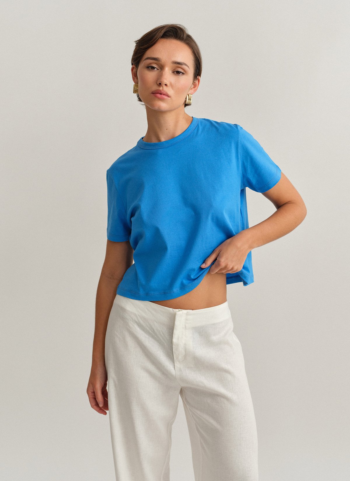 Shortsleeve basic blouse-7