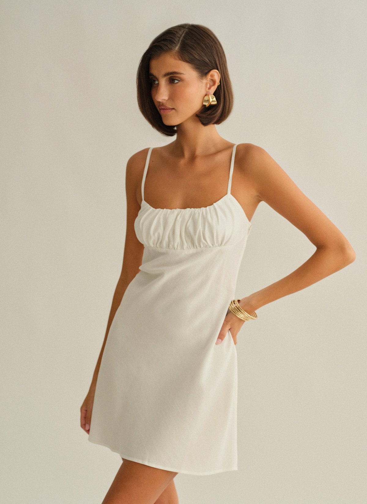Ruched mini dress-5