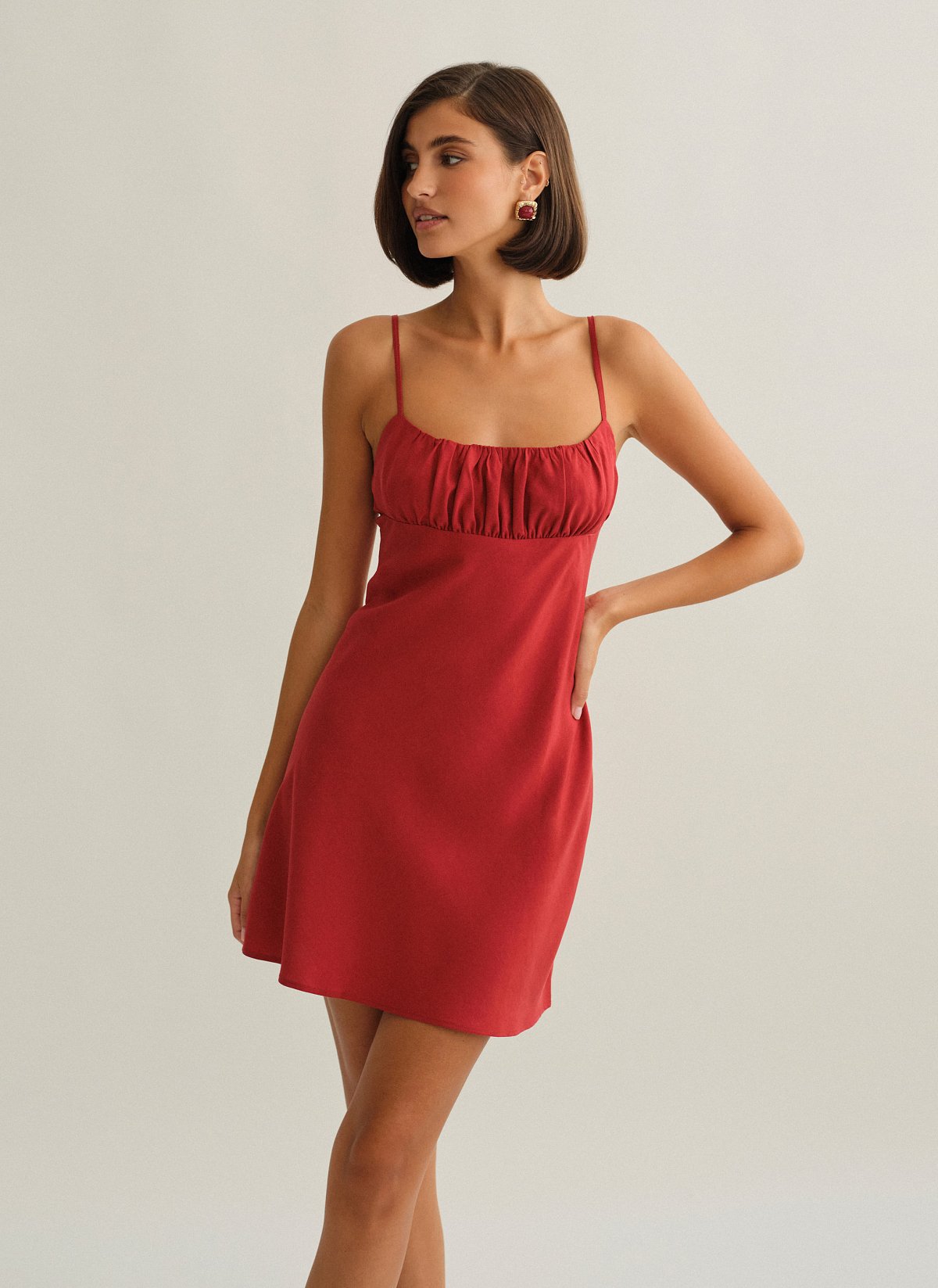 Ruched mini dress-9