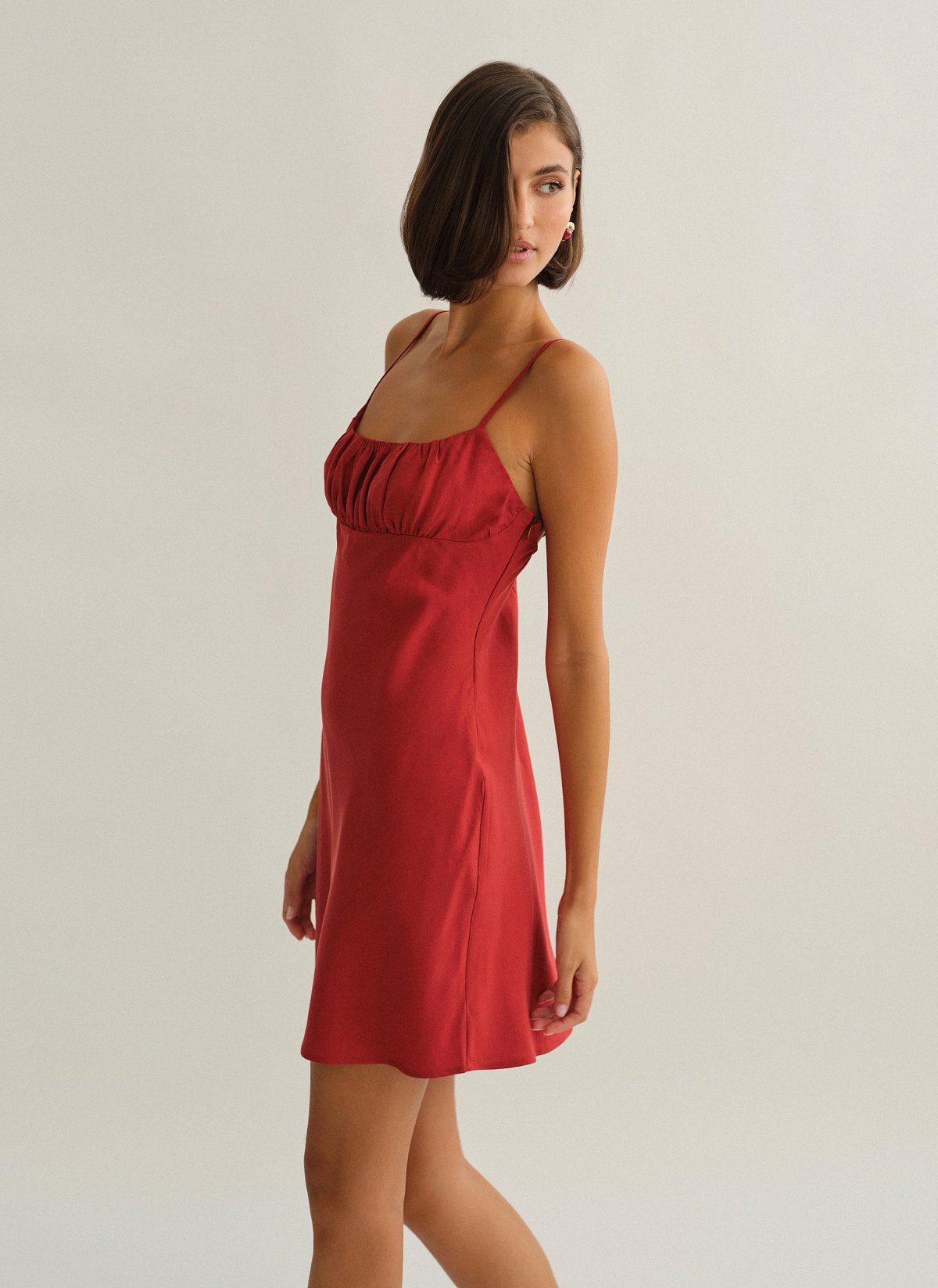Ruched mini dress-10