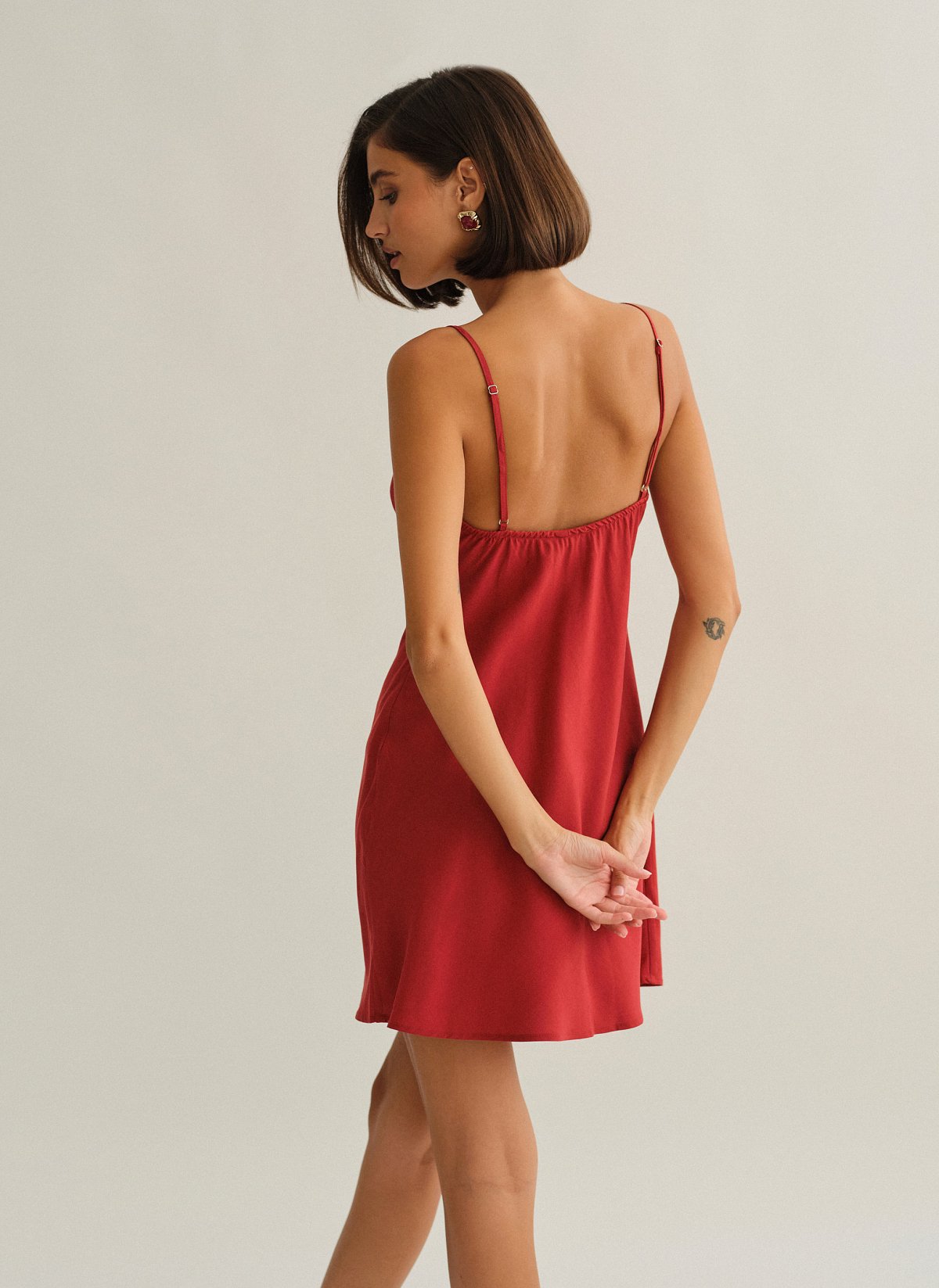 Ruched mini dress-11