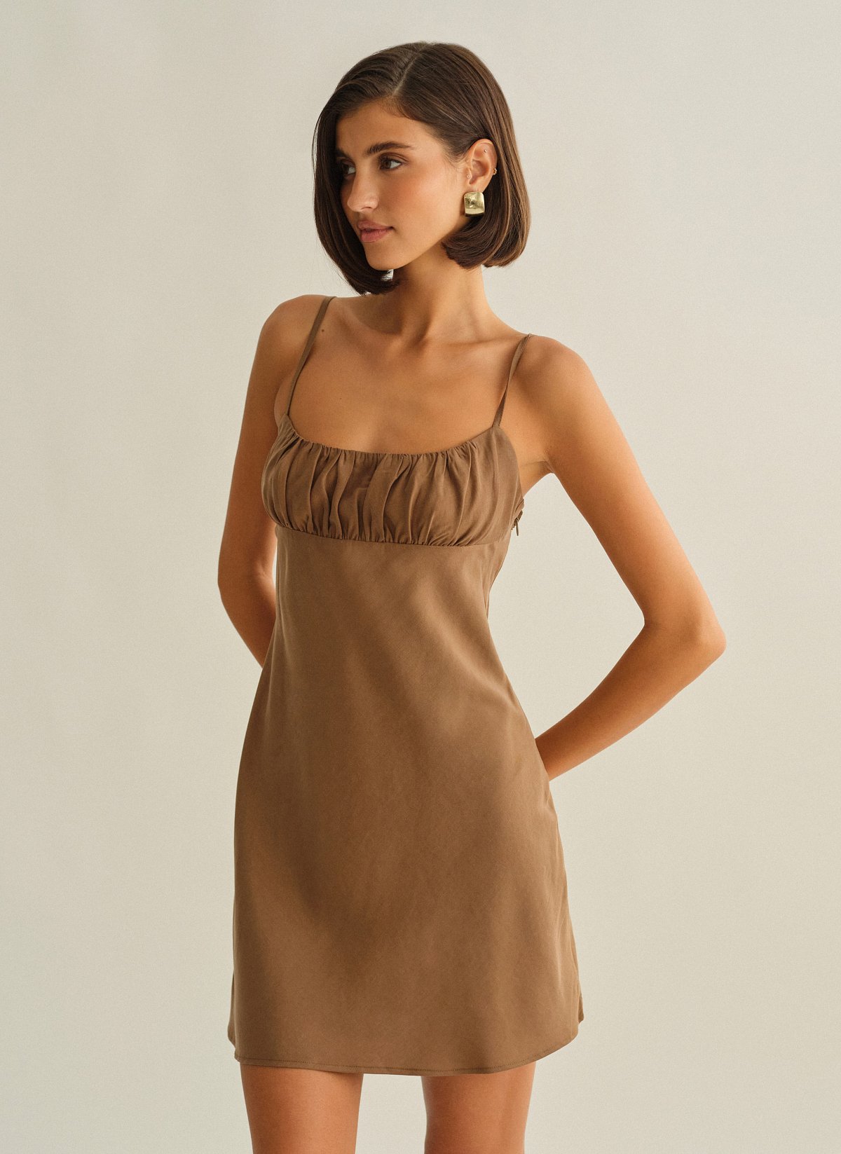 Ruched mini dress-2