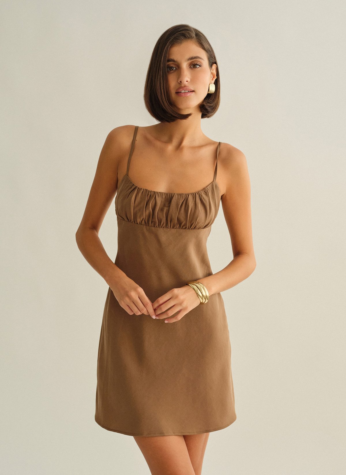 Ruched mini dress-3