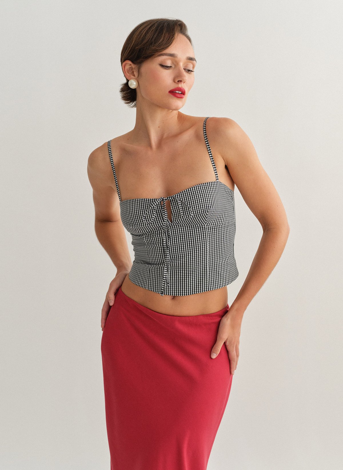 Γυναικείο καρό κορσέ τοπ