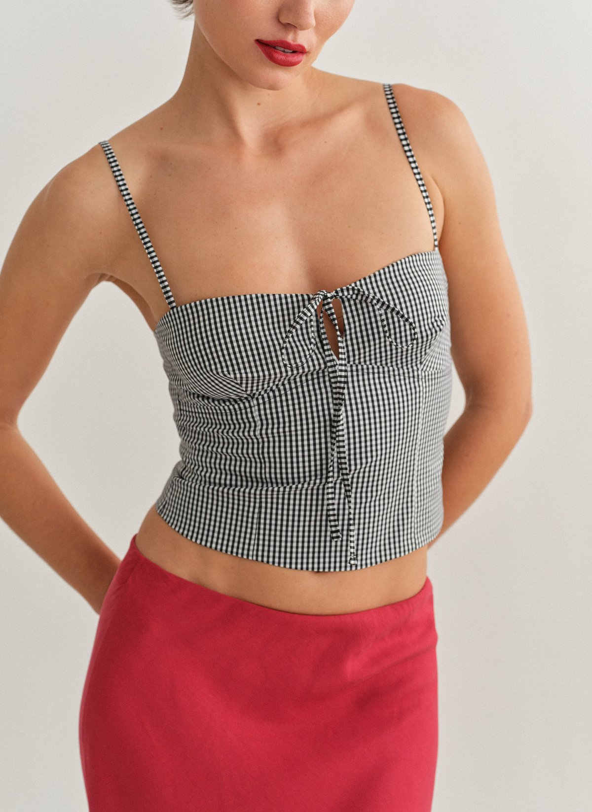 Γυναικείο καρό κορσέ τοπ