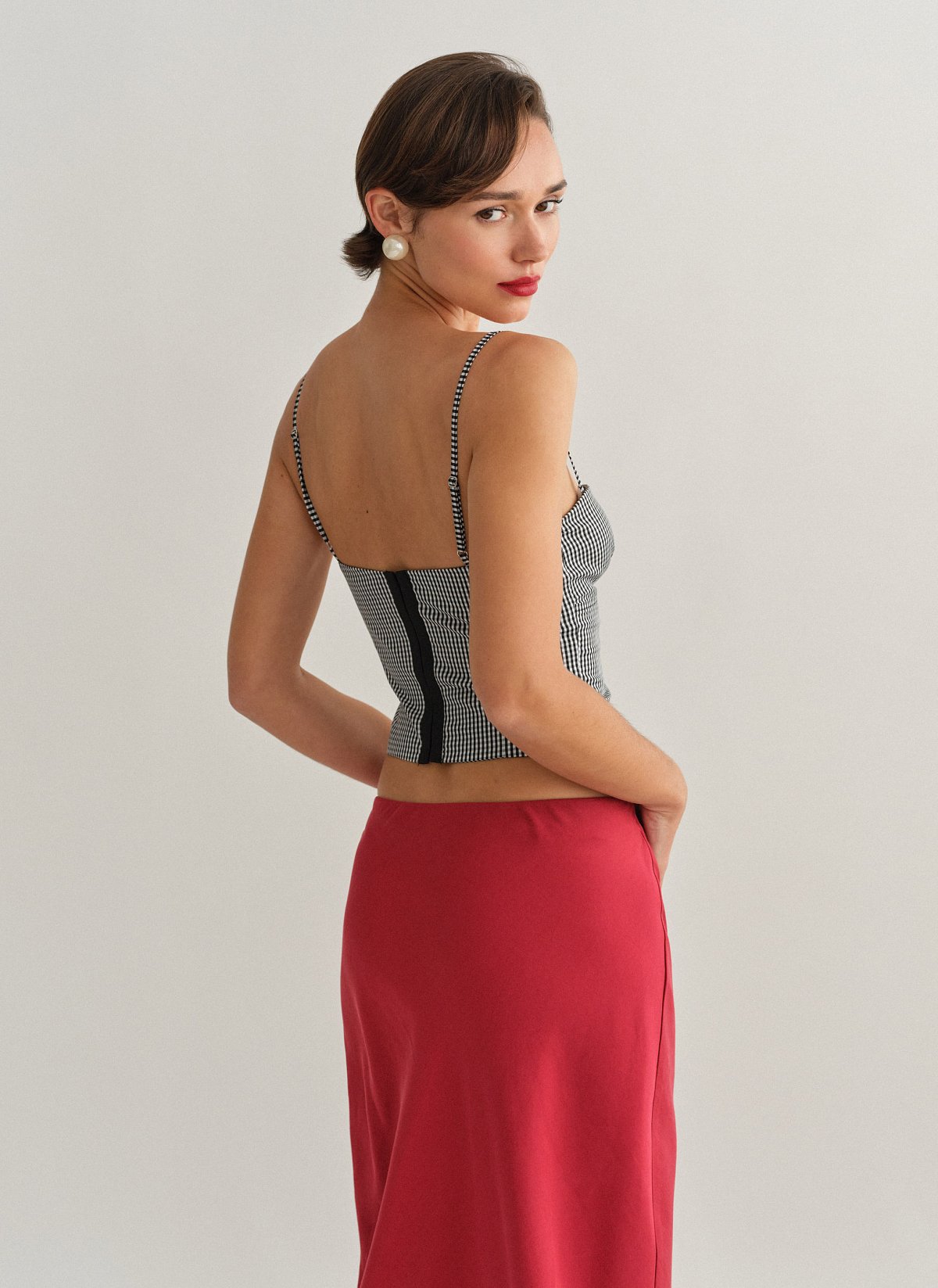 Γυναικείο καρό κορσέ τοπ