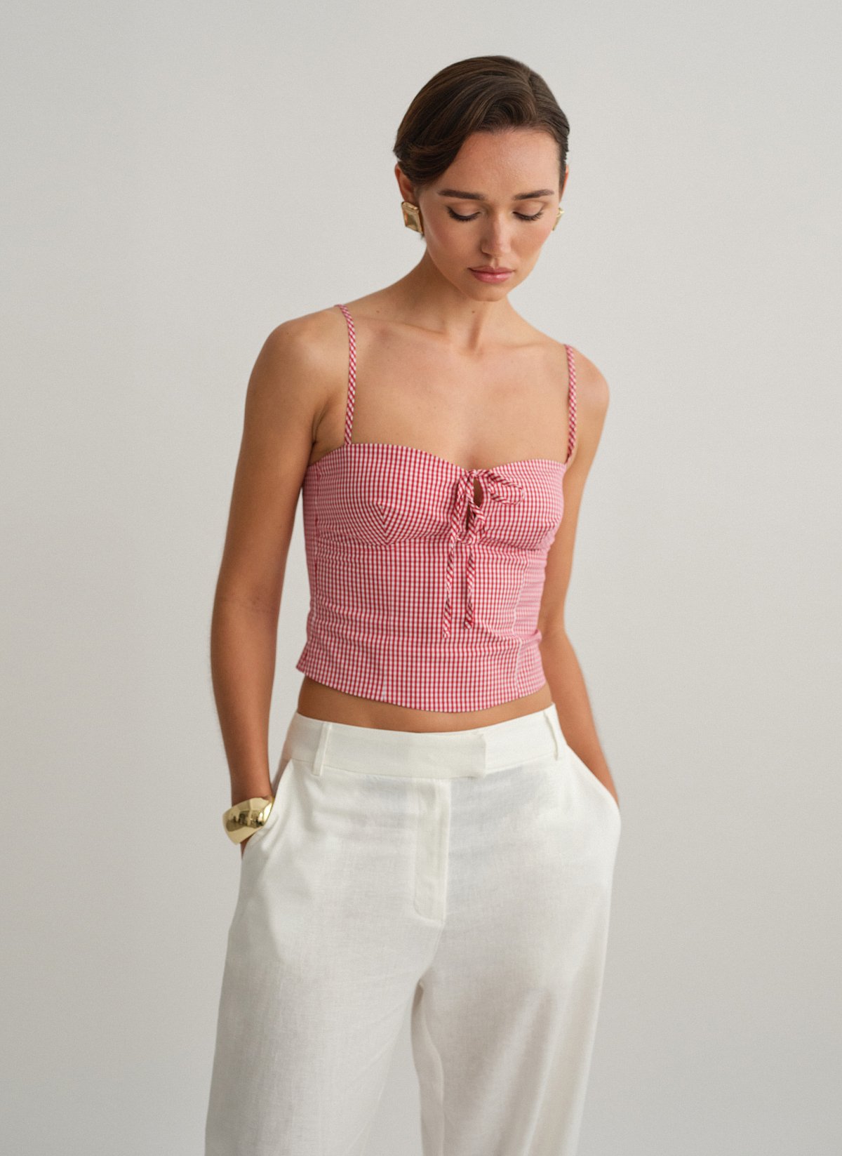 Γυναικείο καρό κορσέ τοπ