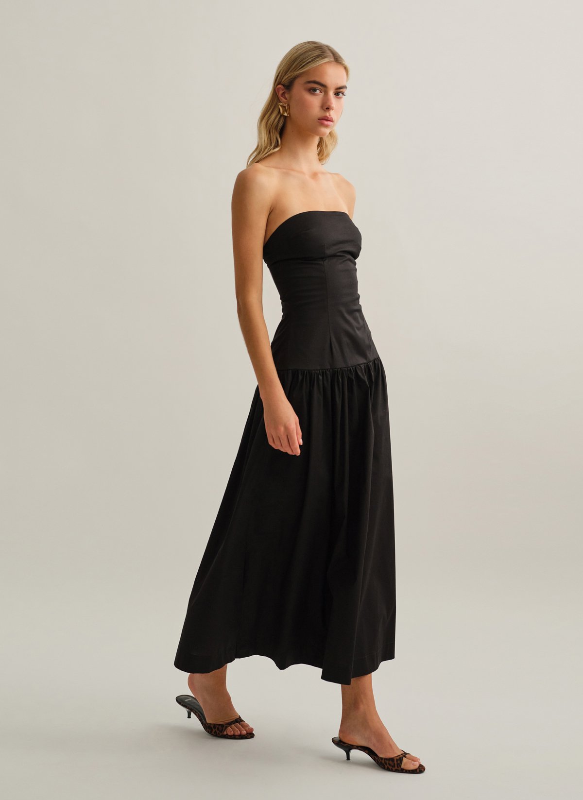Strapless maxi poplin dress-10