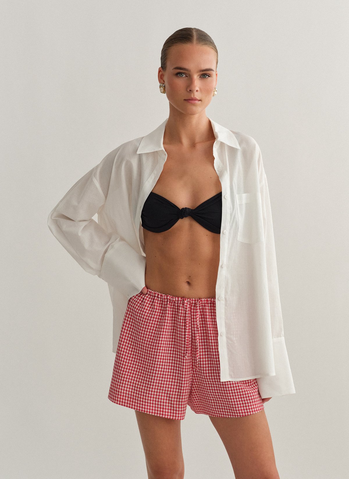 Γυναικείο καρό κόκκινο σορτς