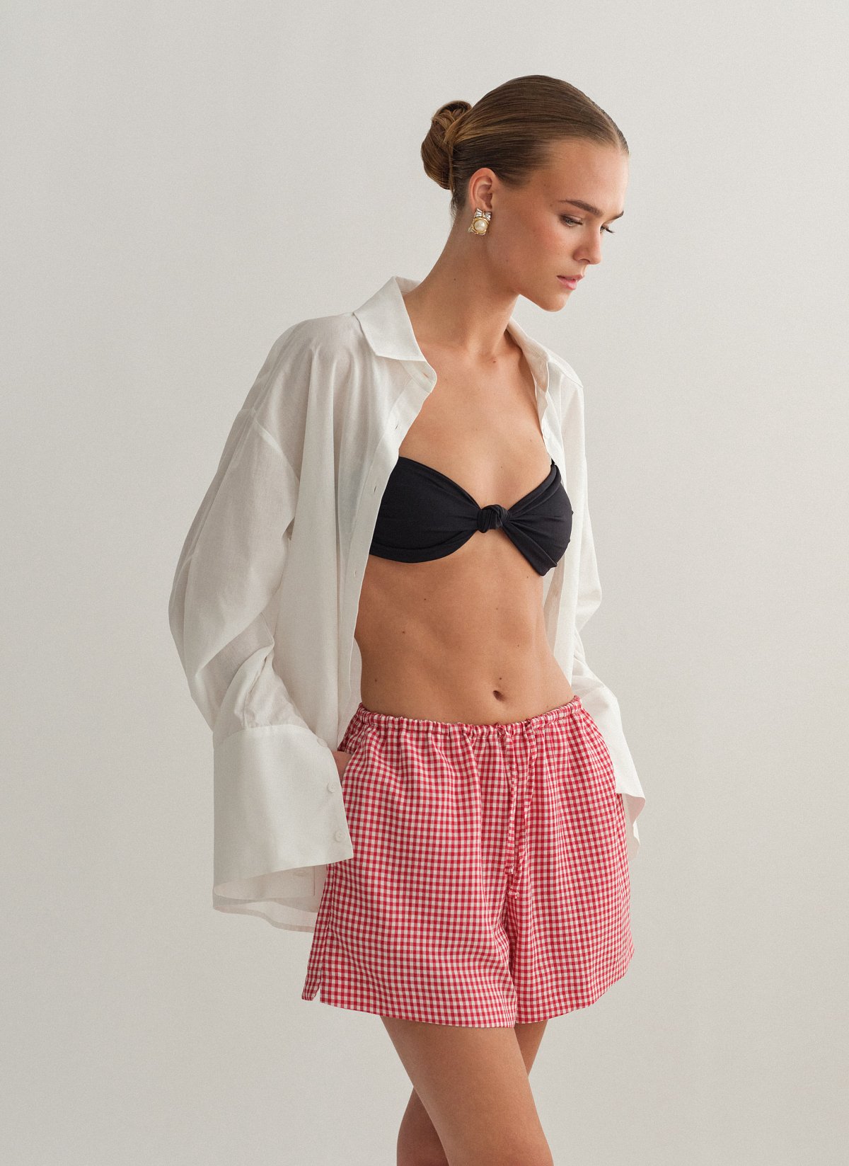 Γυναικείο καρό κόκκινο σορτς