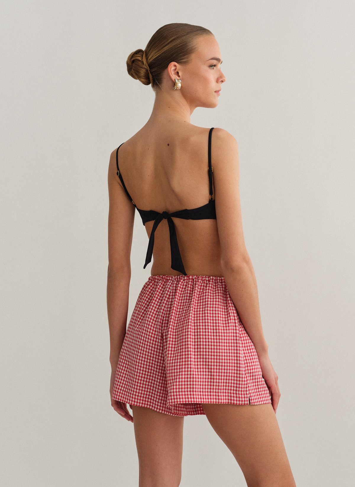 Γυναικείο καρό κόκκινο σορτς
