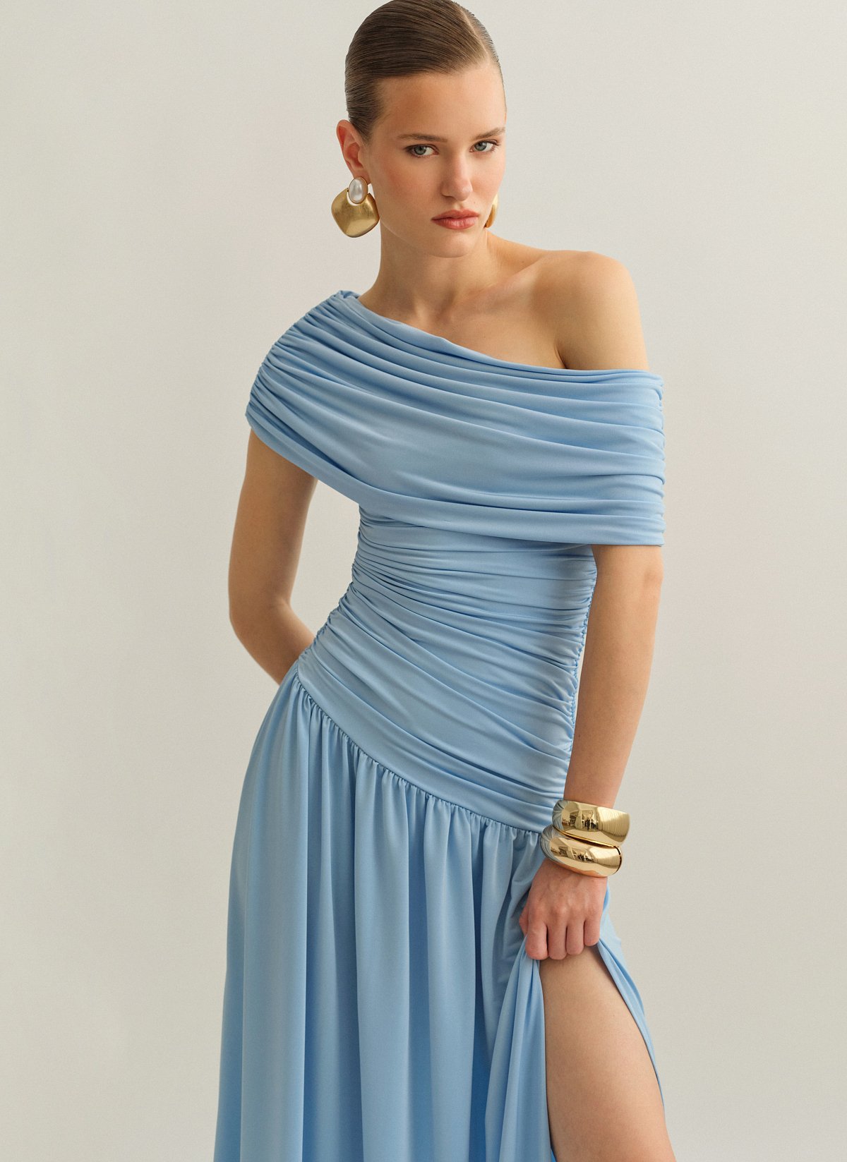 Maxi ruched dress-2