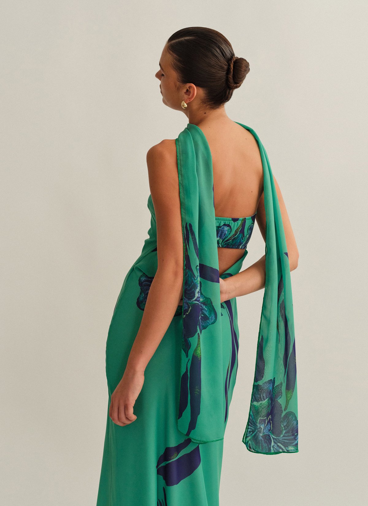 Γυναικείο εμπριμέ στράπλες φόρεμα