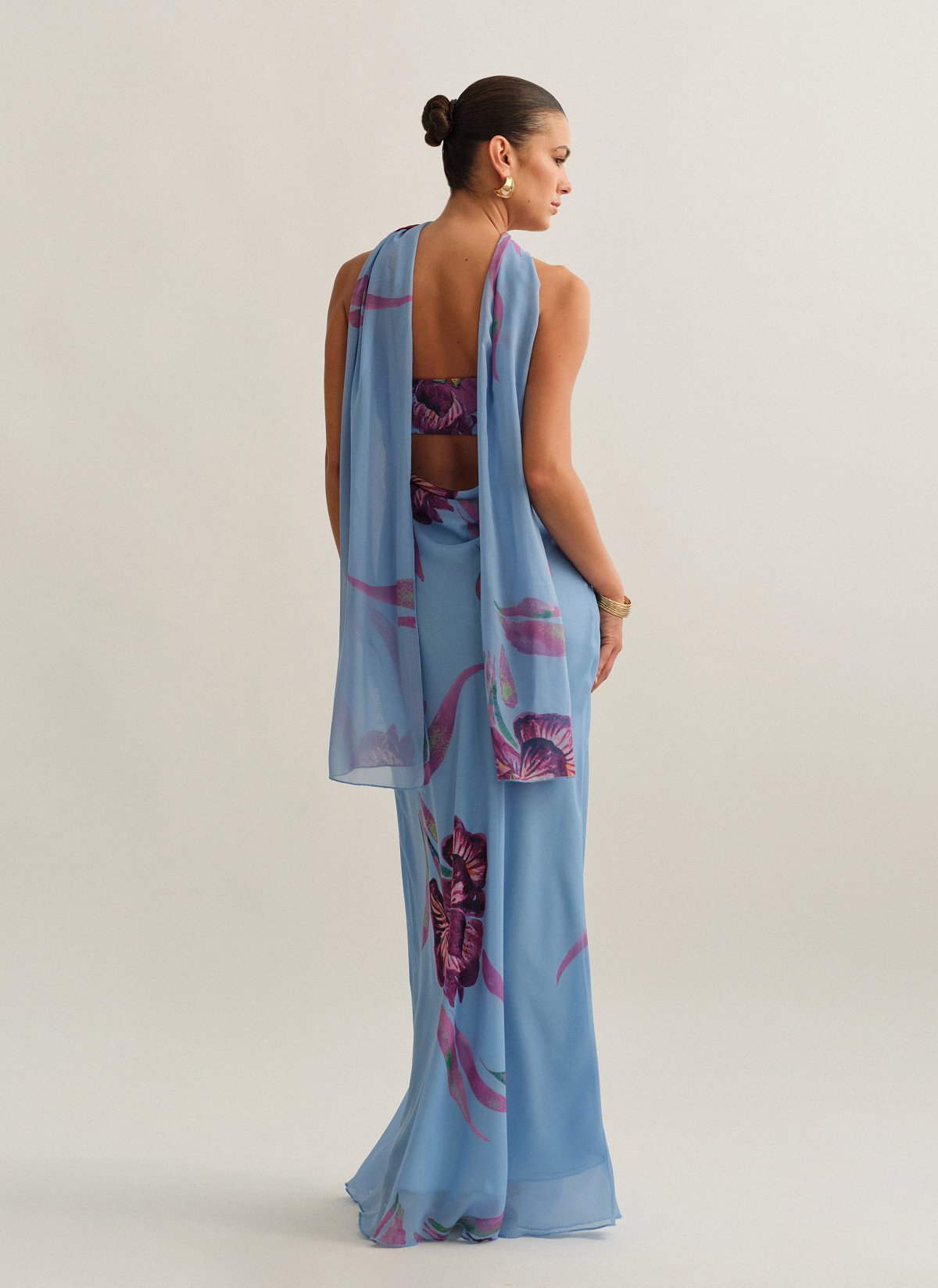 Γυναικείο εμπριμέ στράπλες φόρεμα