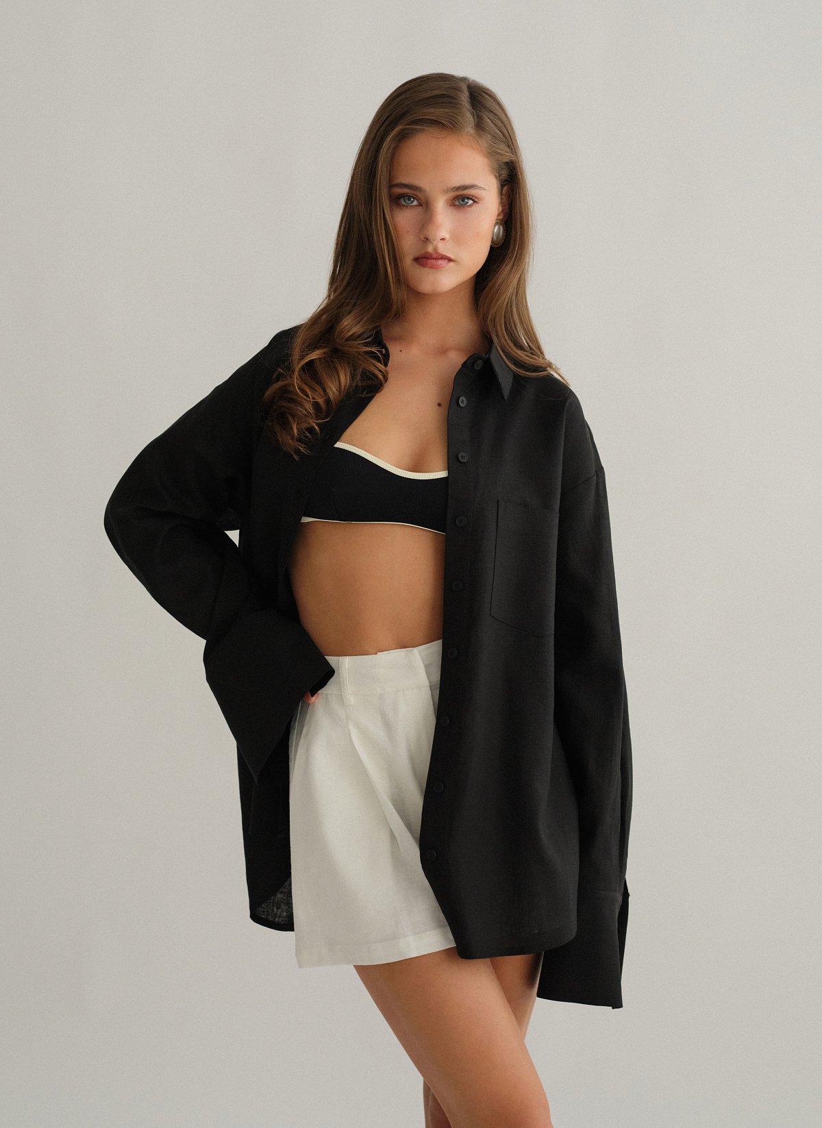 Linen oversized shirt-11