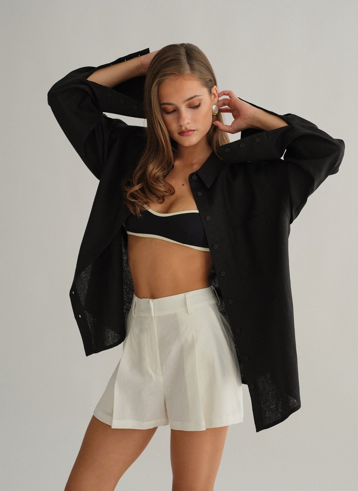 Linen oversized shirt-12