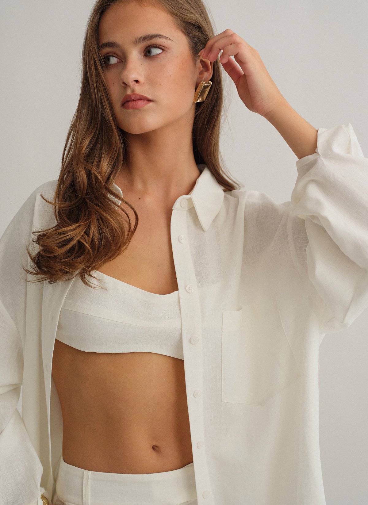 Linen oversized shirt-2