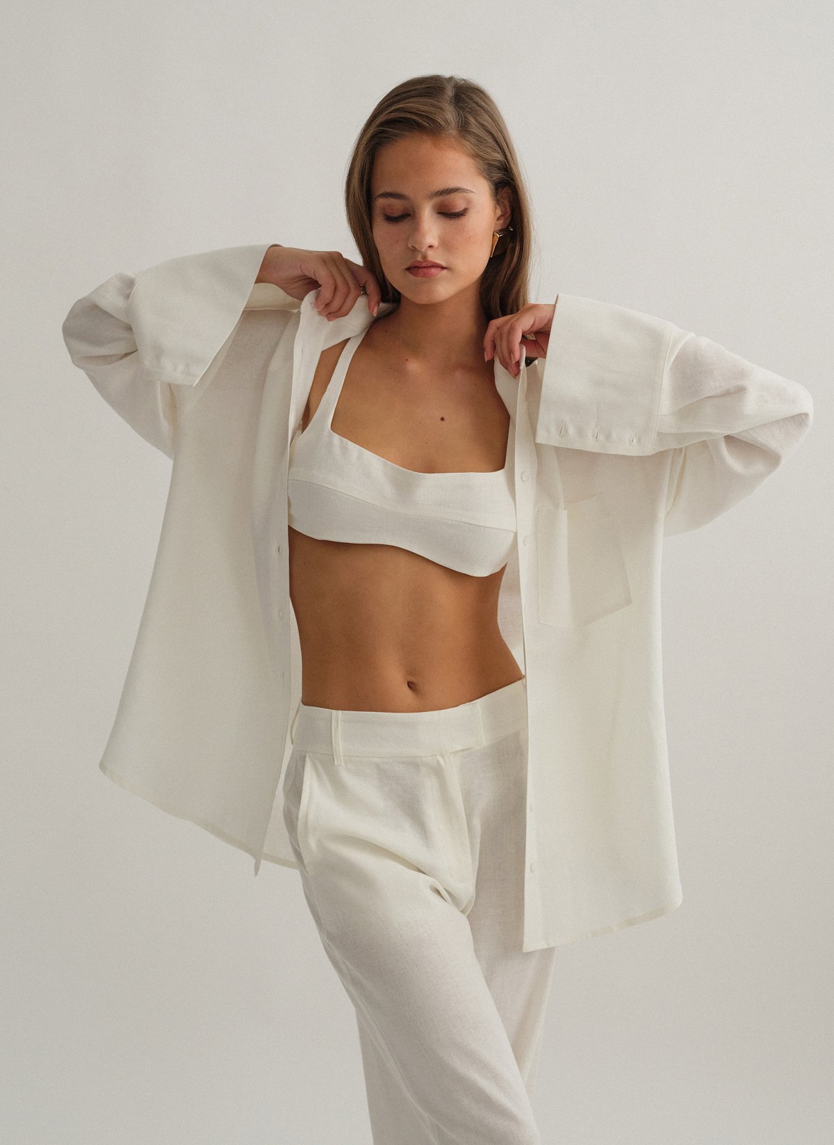 Linen oversized shirt-3