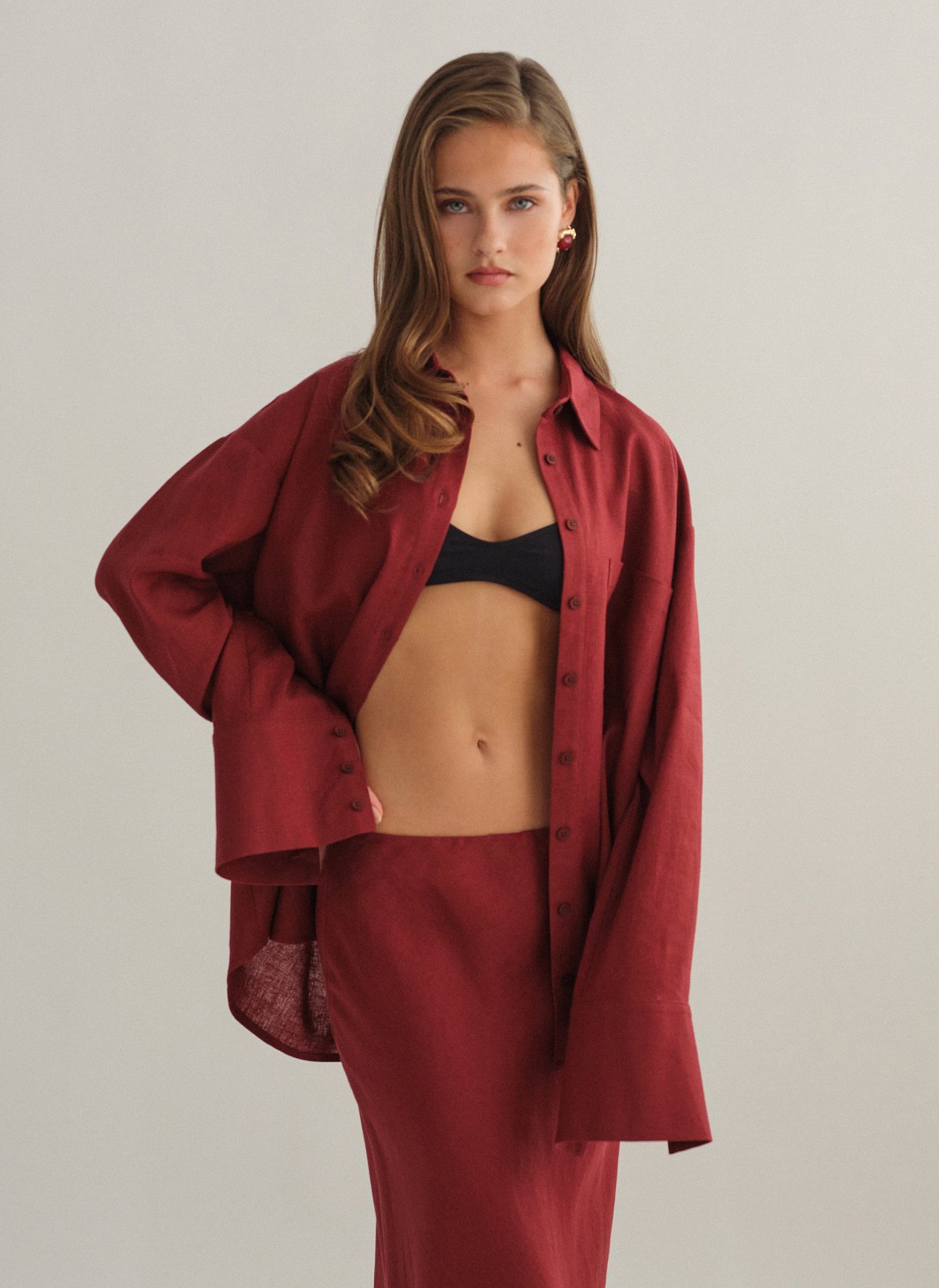 Linen oversized shirt-21