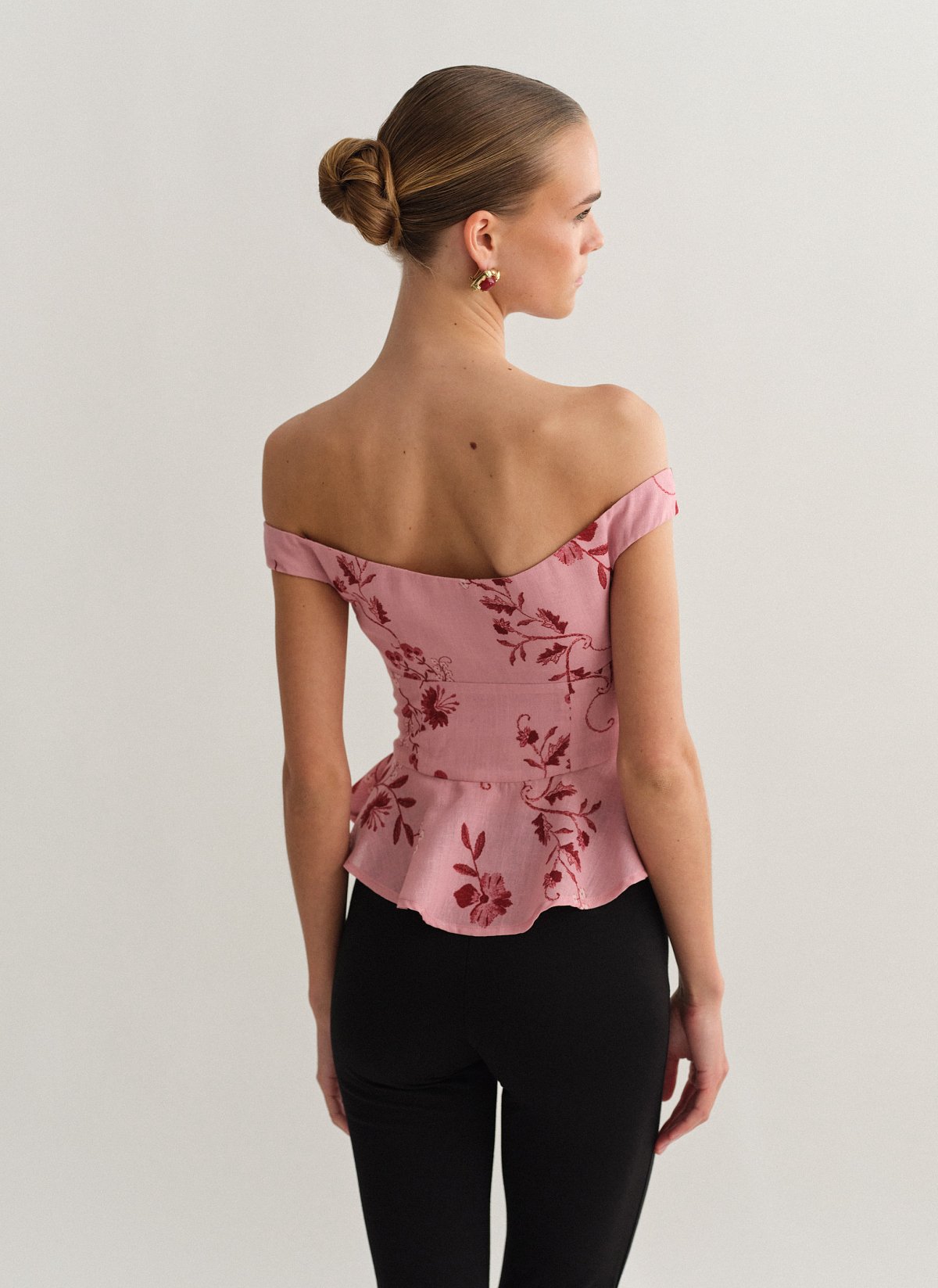 Γυναικείο off-shoulder εμπριμέ τοπ