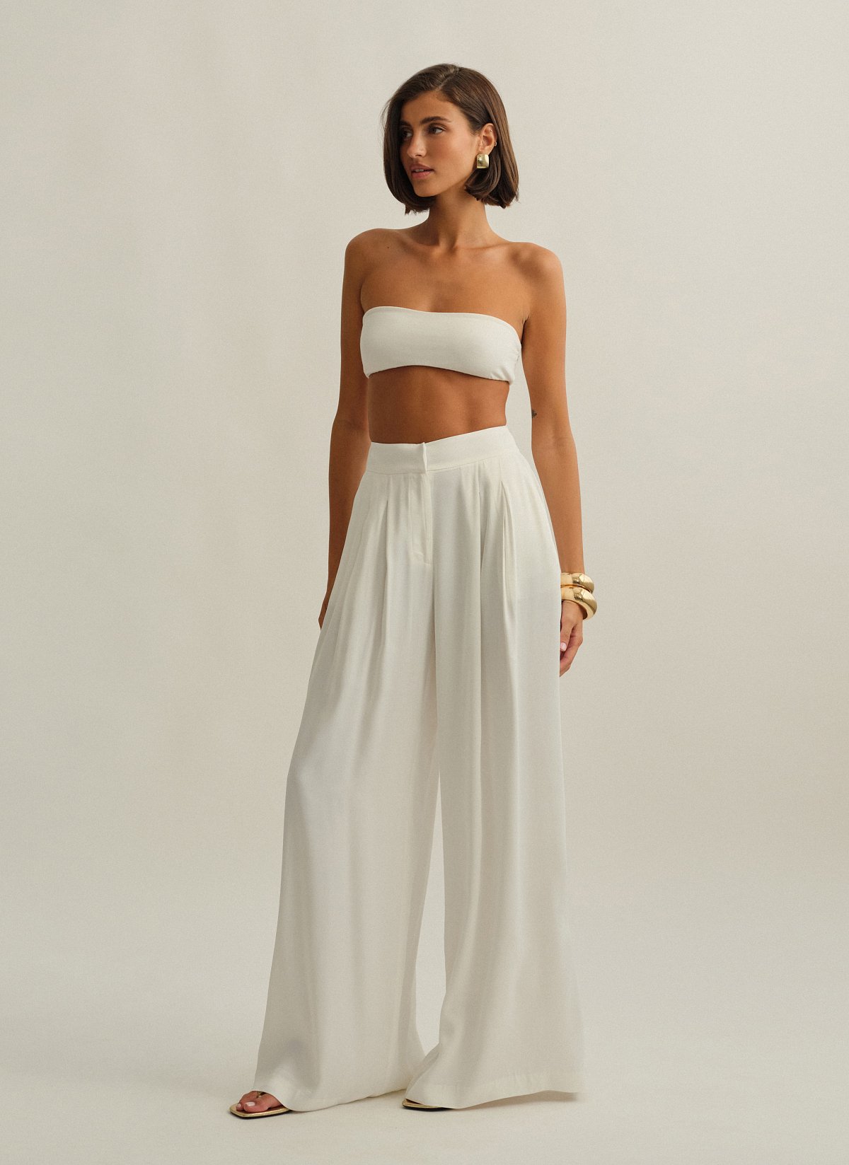 Γυναικείο σατέν παντελόνι με λάστιχο