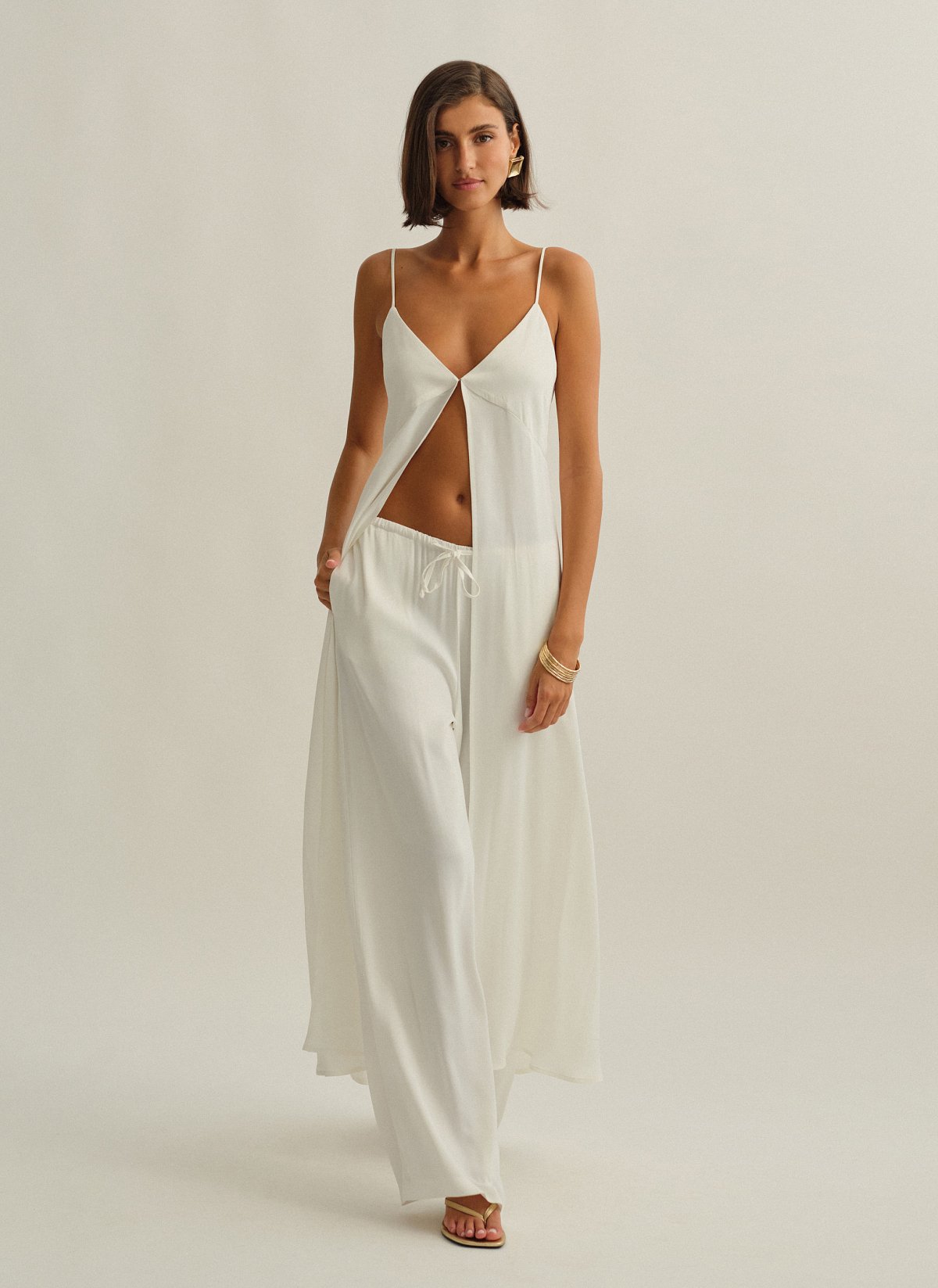 Γυναικείο σατέν παντελόνι με λάστιχο