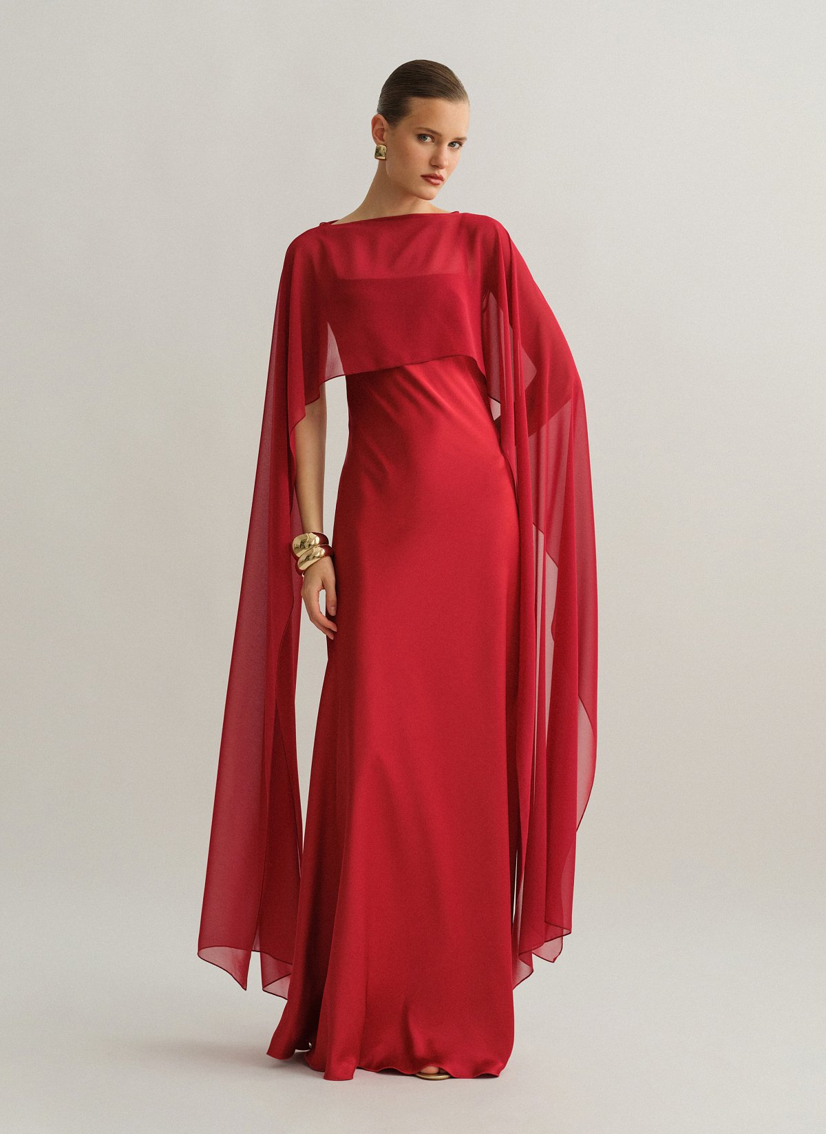 Γυναικεία ασύμμετρη ημιδιάφανη κάπα