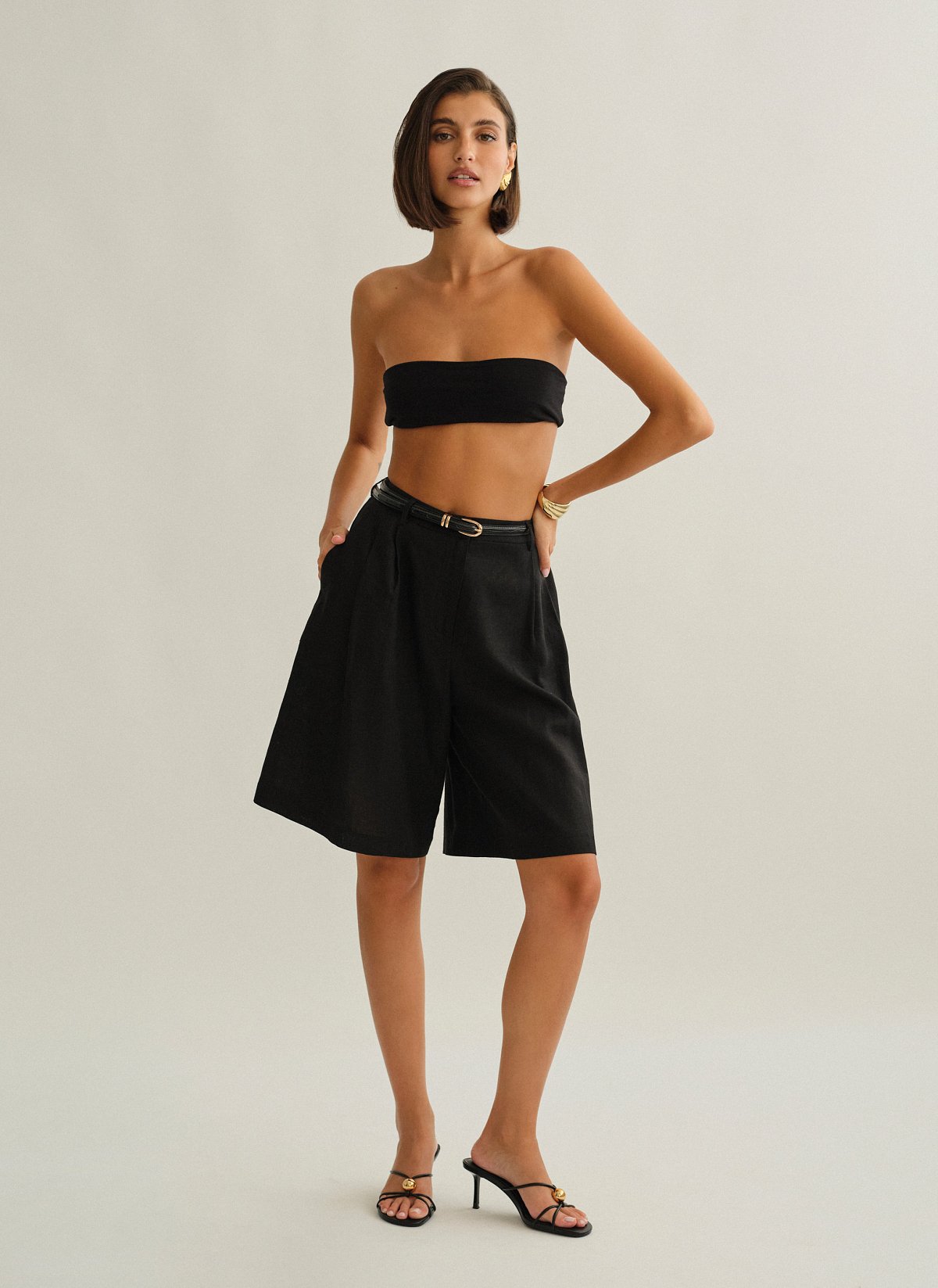 Linen bermuda shorts-9