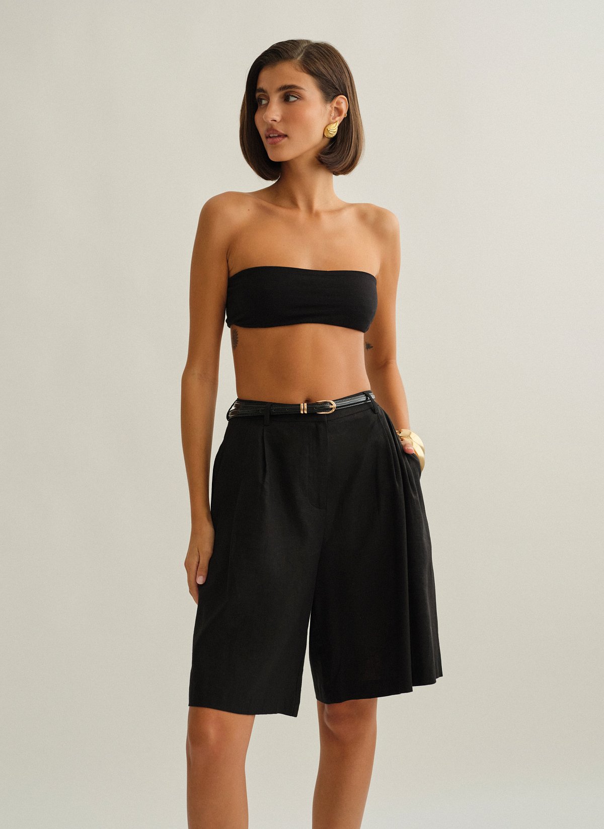 Linen bermuda shorts-10