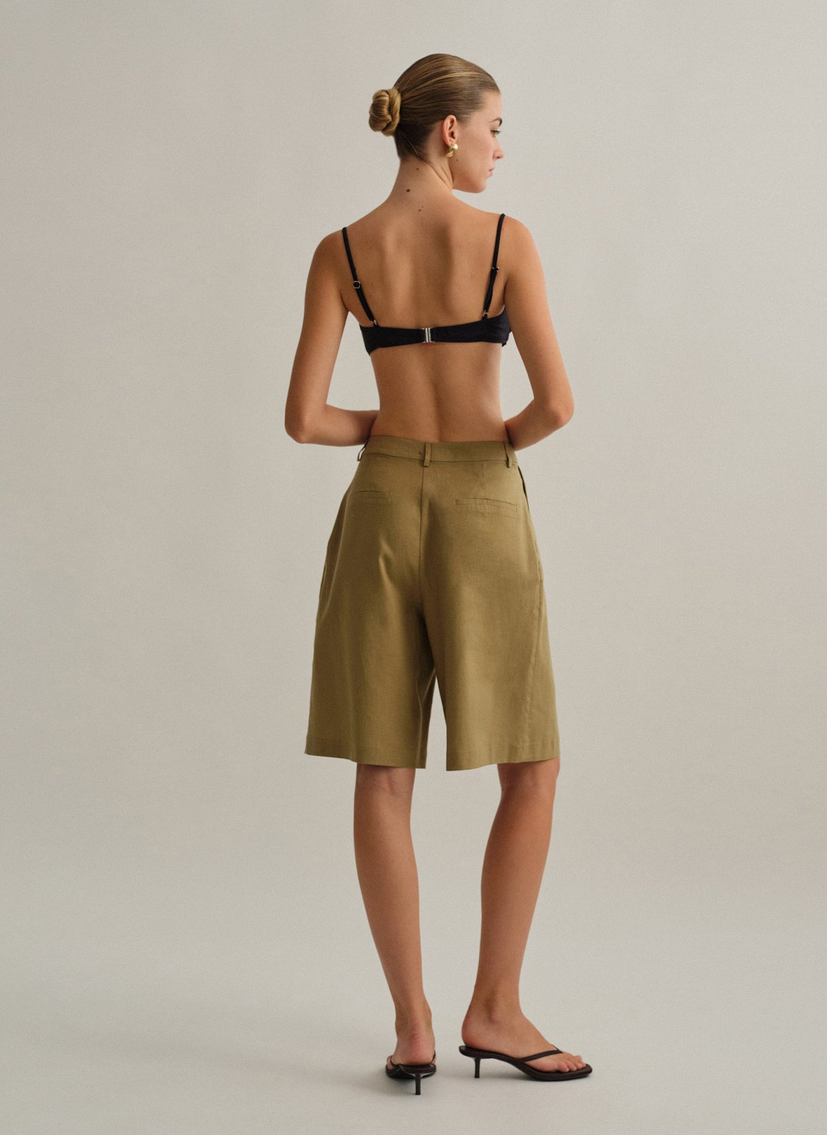 Linen bermuda shorts-3