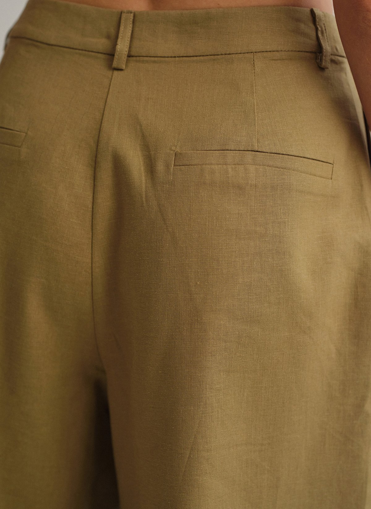 Linen bermuda shorts-4