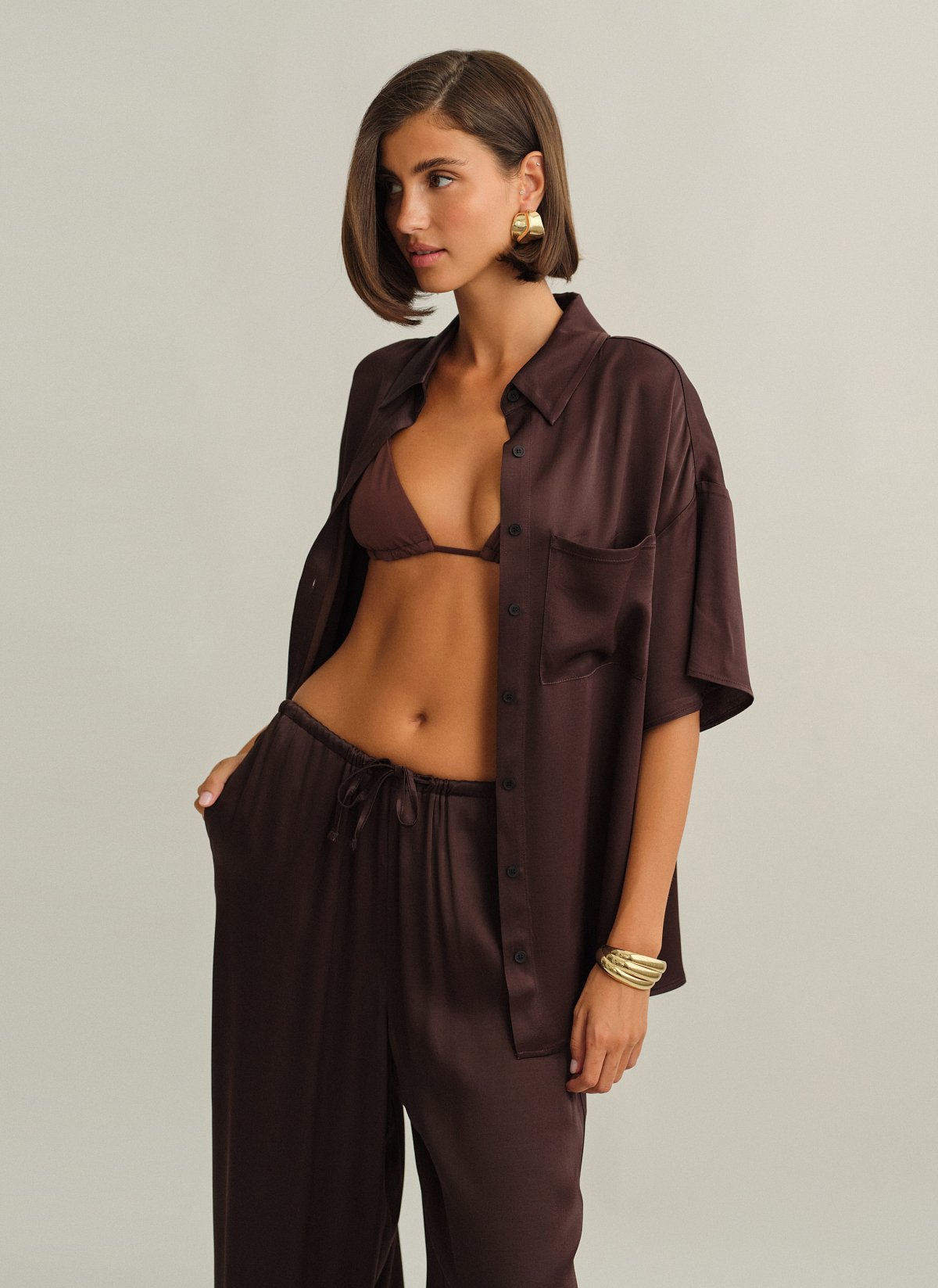 Satin sleeveless shirt-0