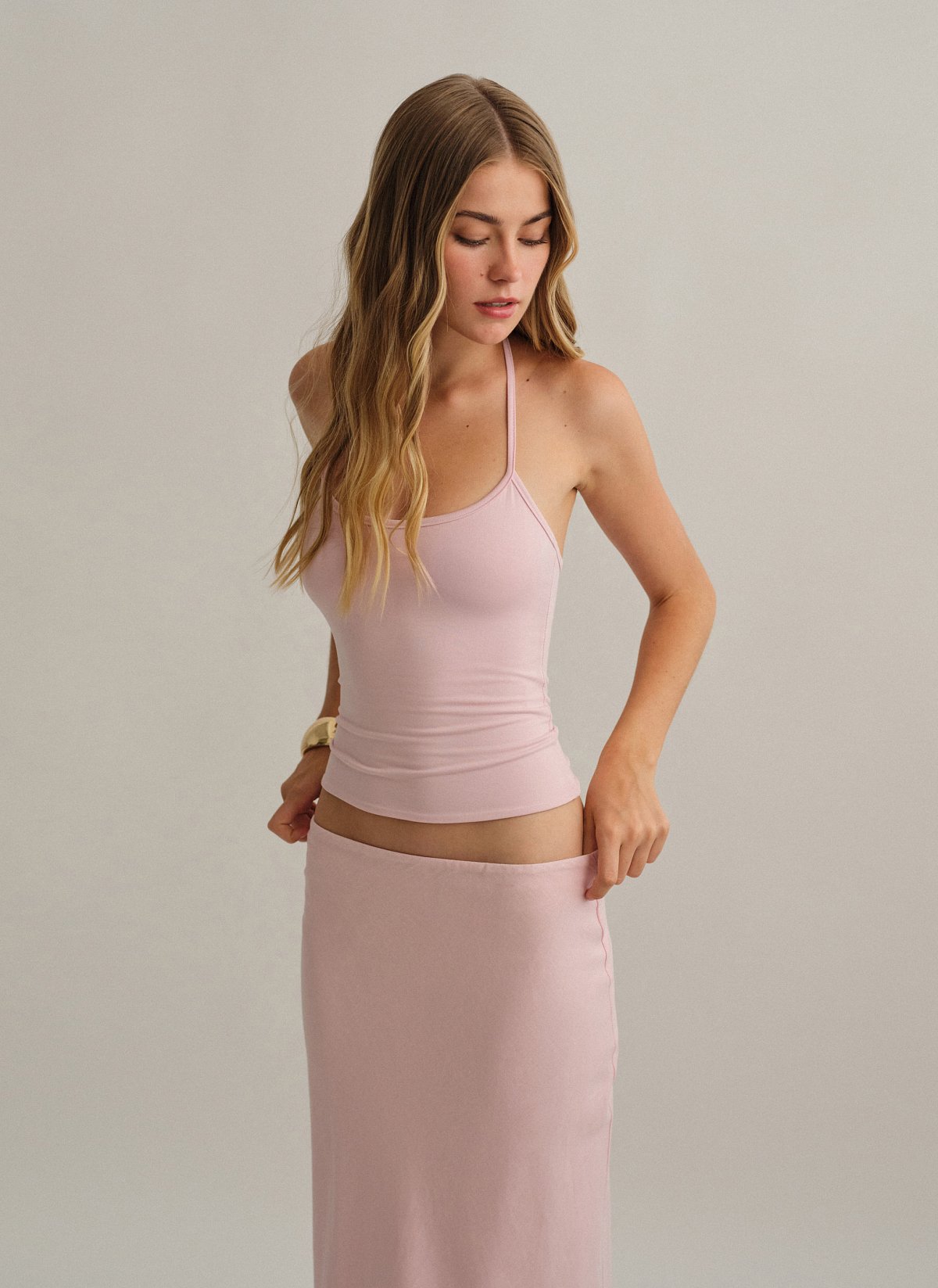 Γυναικείο halter τοπ με δέσιμο στον λαιμό με κορδόνι bamboo