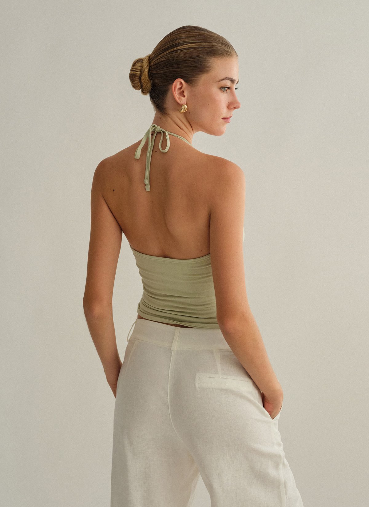 Γυναικείο halter τοπ με δέσιμο στον λαιμό με κορδόνι bamboo