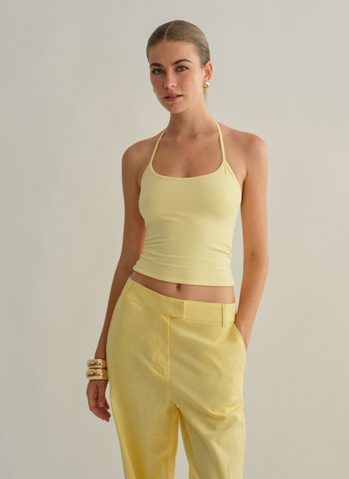 Γυναικείο halter τοπ με δέσιμο στον λαιμό με κορδόνι bamboo