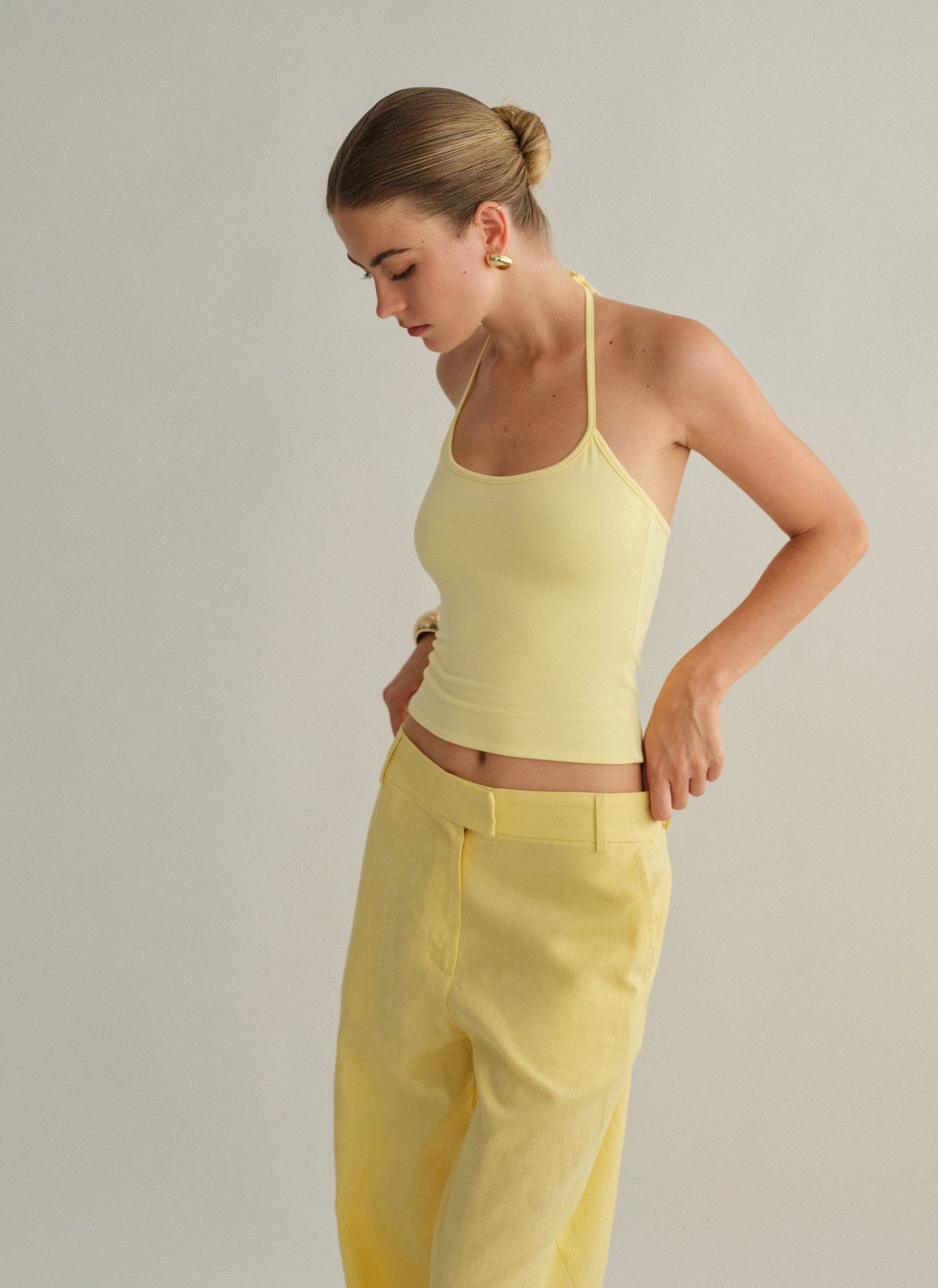 Γυναικείο halter τοπ με δέσιμο στον λαιμό με κορδόνι bamboo