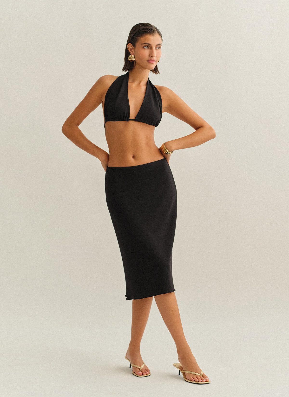 Γυναικεία midi φούστα με ελαφριά πλέξη