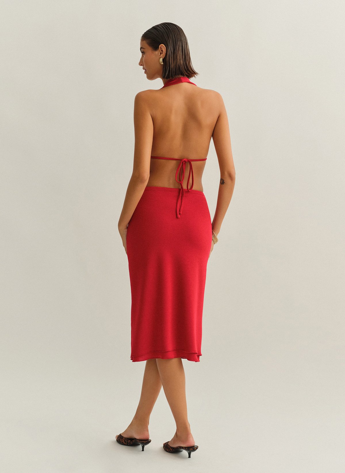 Γυναικεία midi φούστα με ελαφριά πλέξη