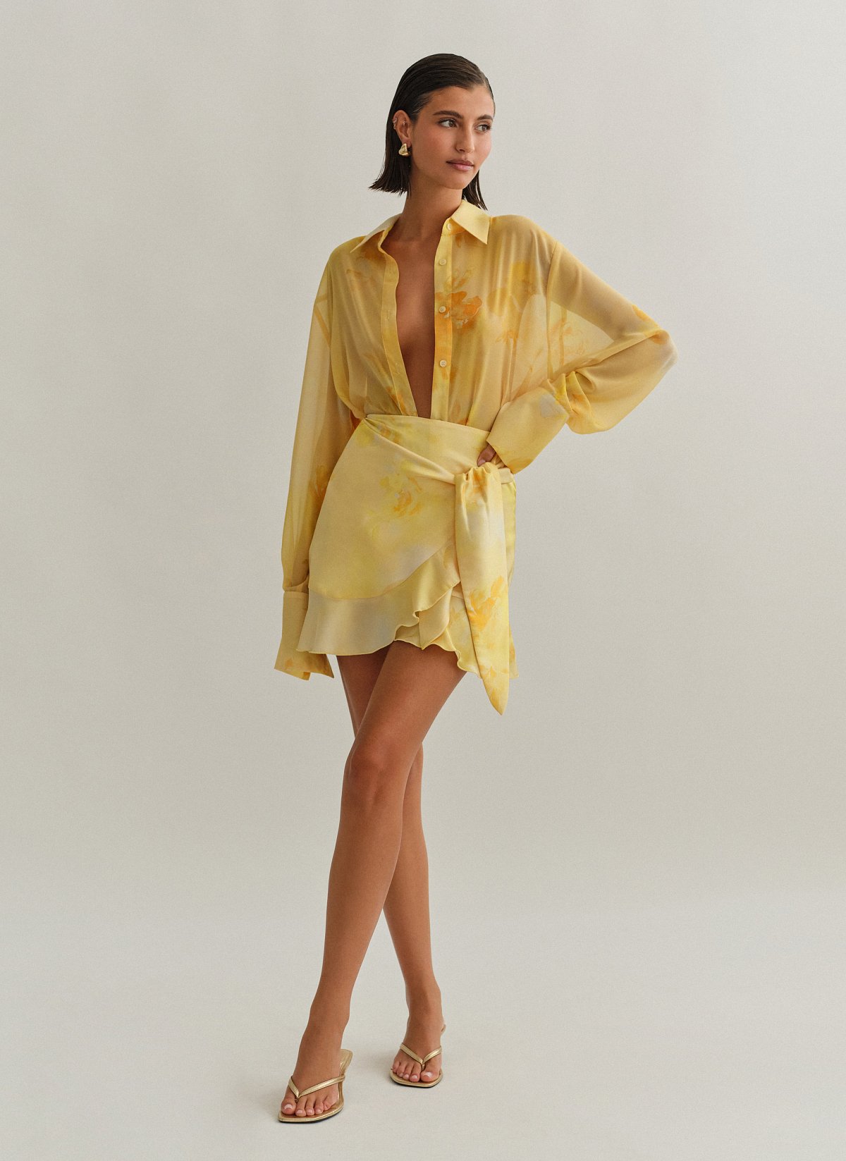 Γυναικεία σατέν εμπριμέ μίνι φούστα φάκελος