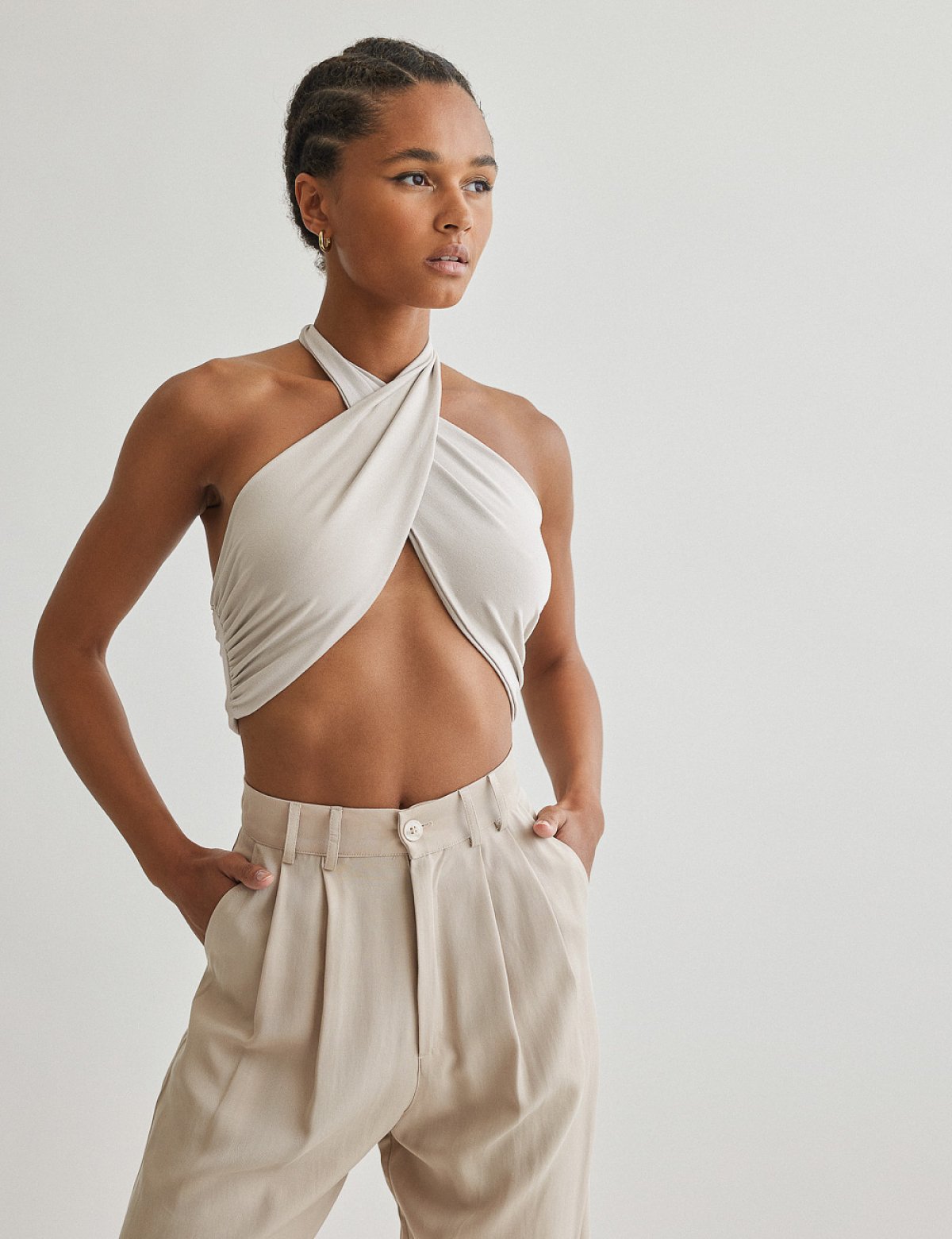 Crop τοπ με δέσιμο-0